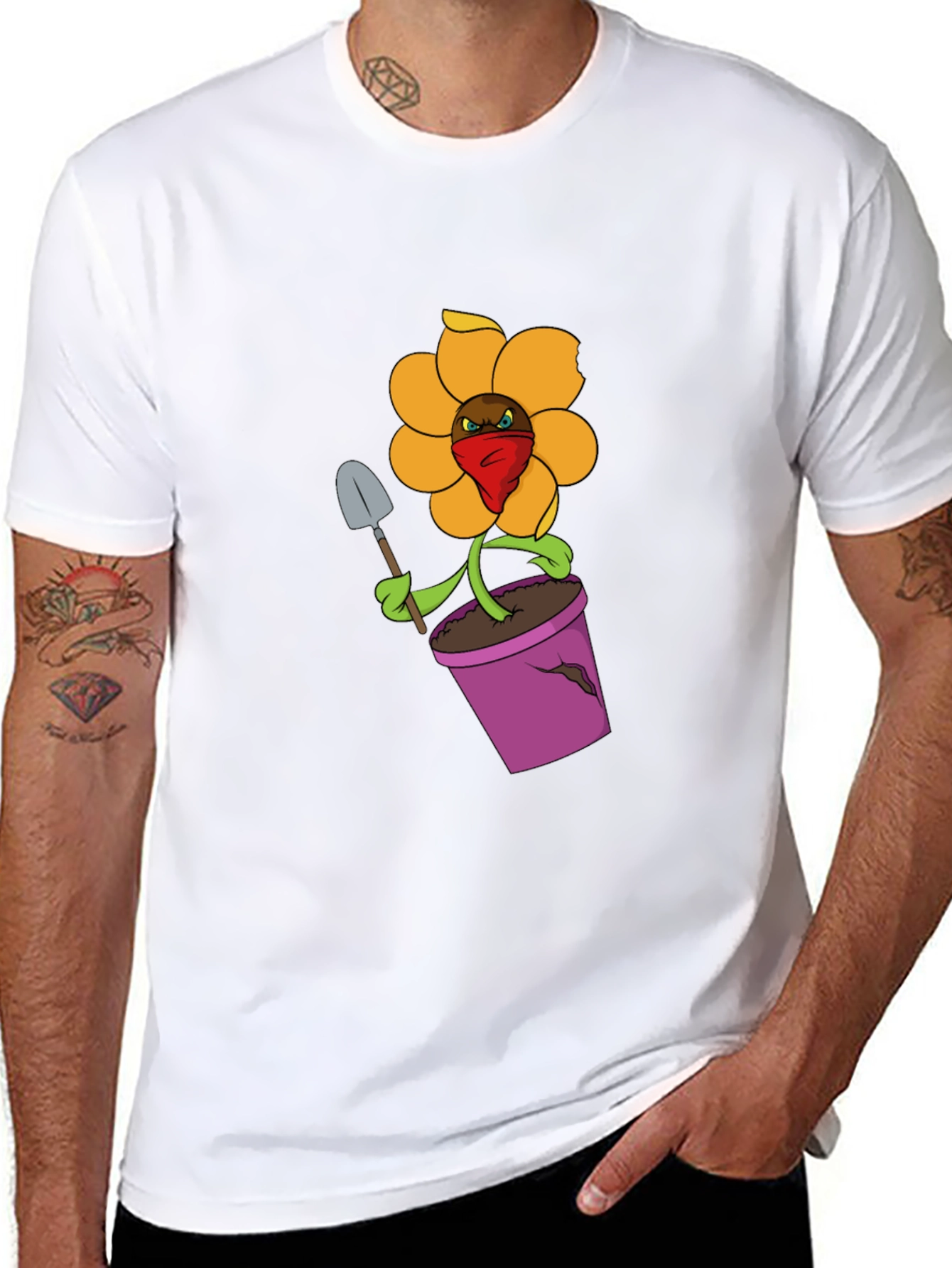 Rebellious Flower in Pot T-Shirt