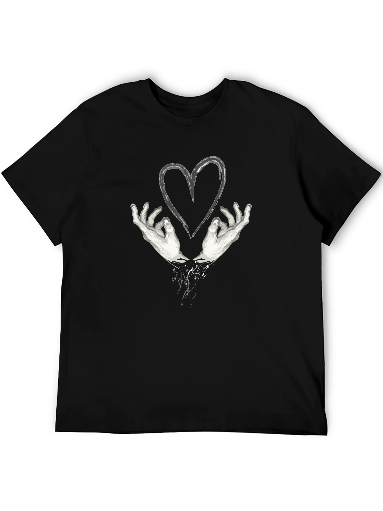 Heart Hands Graphic T-Shirt - Black