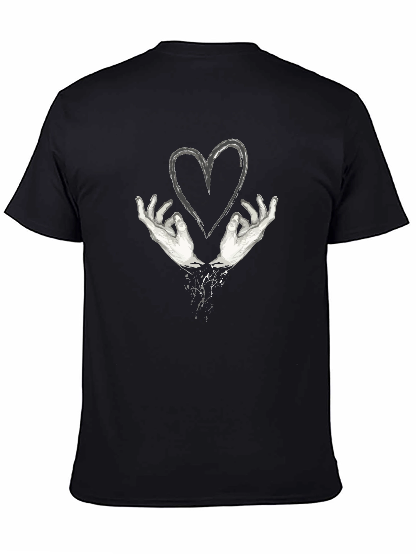 Heart Hands Graphic T-Shirt - Black
