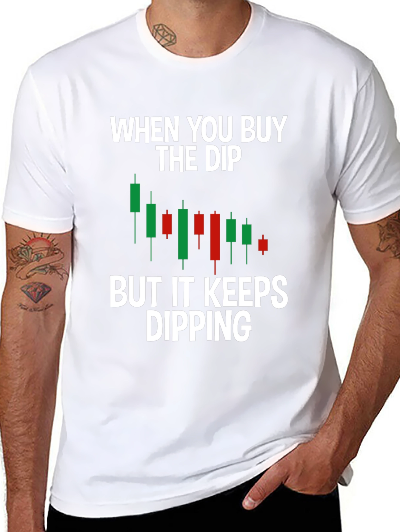 Buy the Dip Candlestick Chart Humor T-Shirt