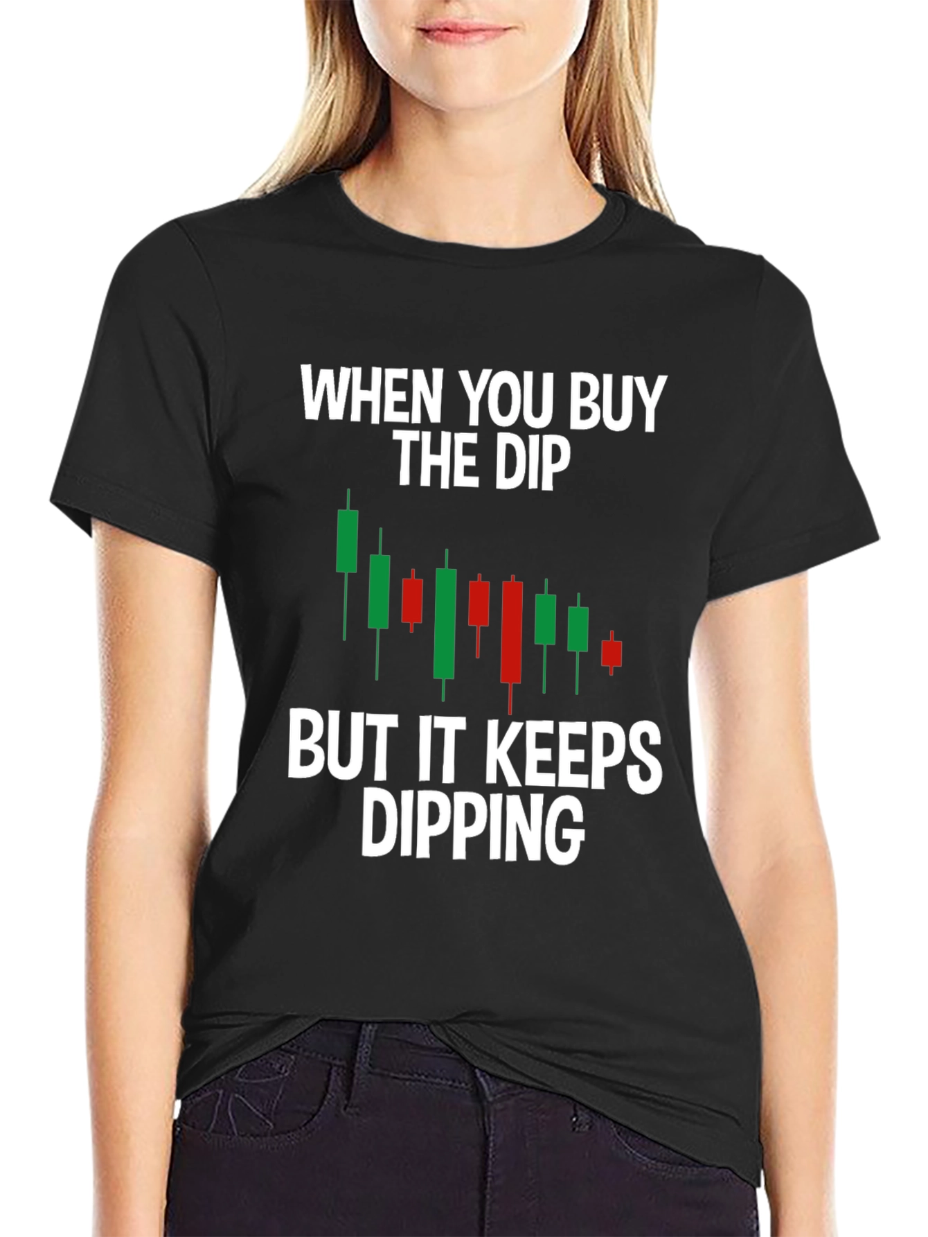 Buy the Dip Candlestick Chart Humor T-Shirt