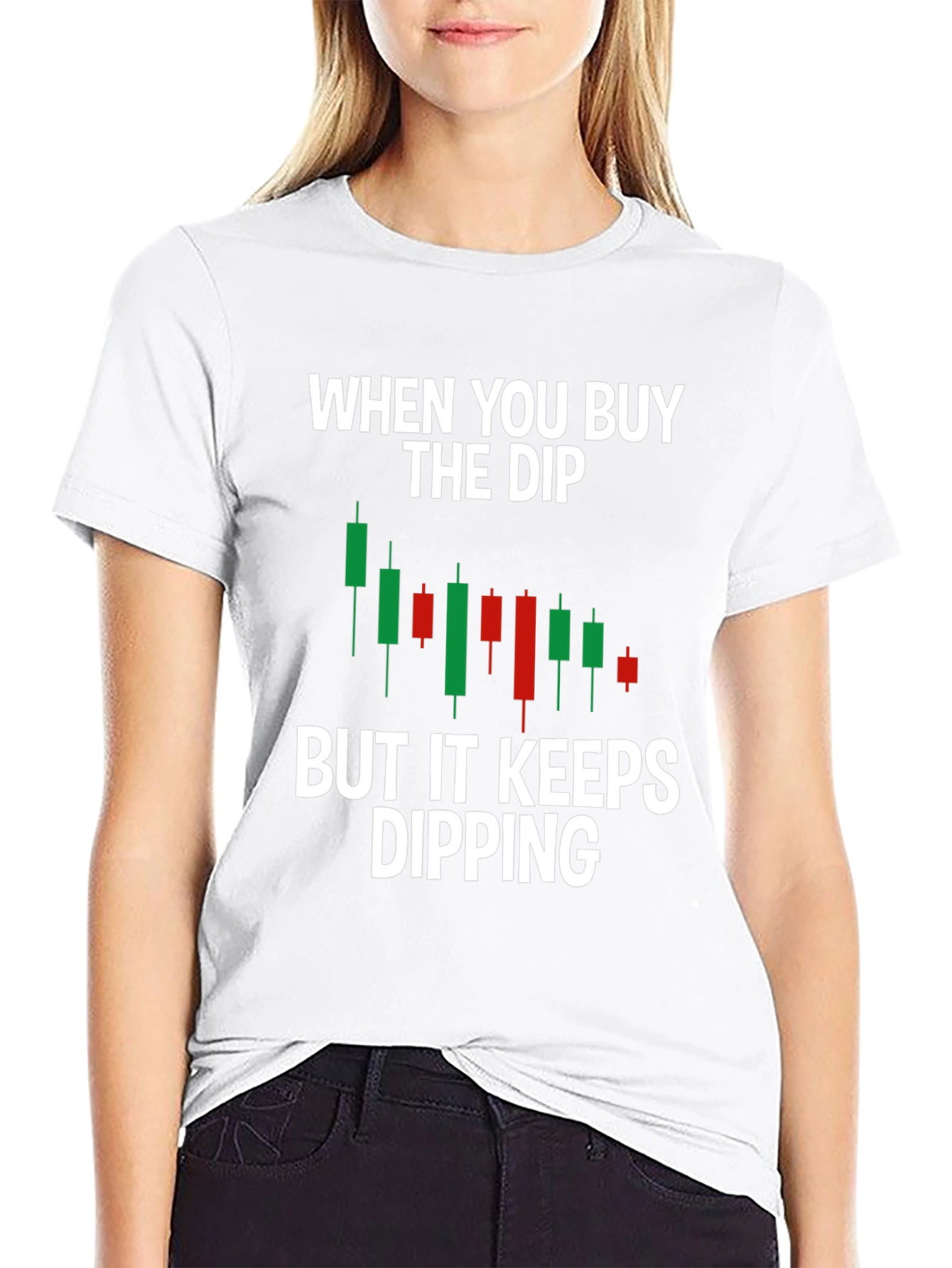 Buy the Dip Candlestick Chart Humor T-Shirt