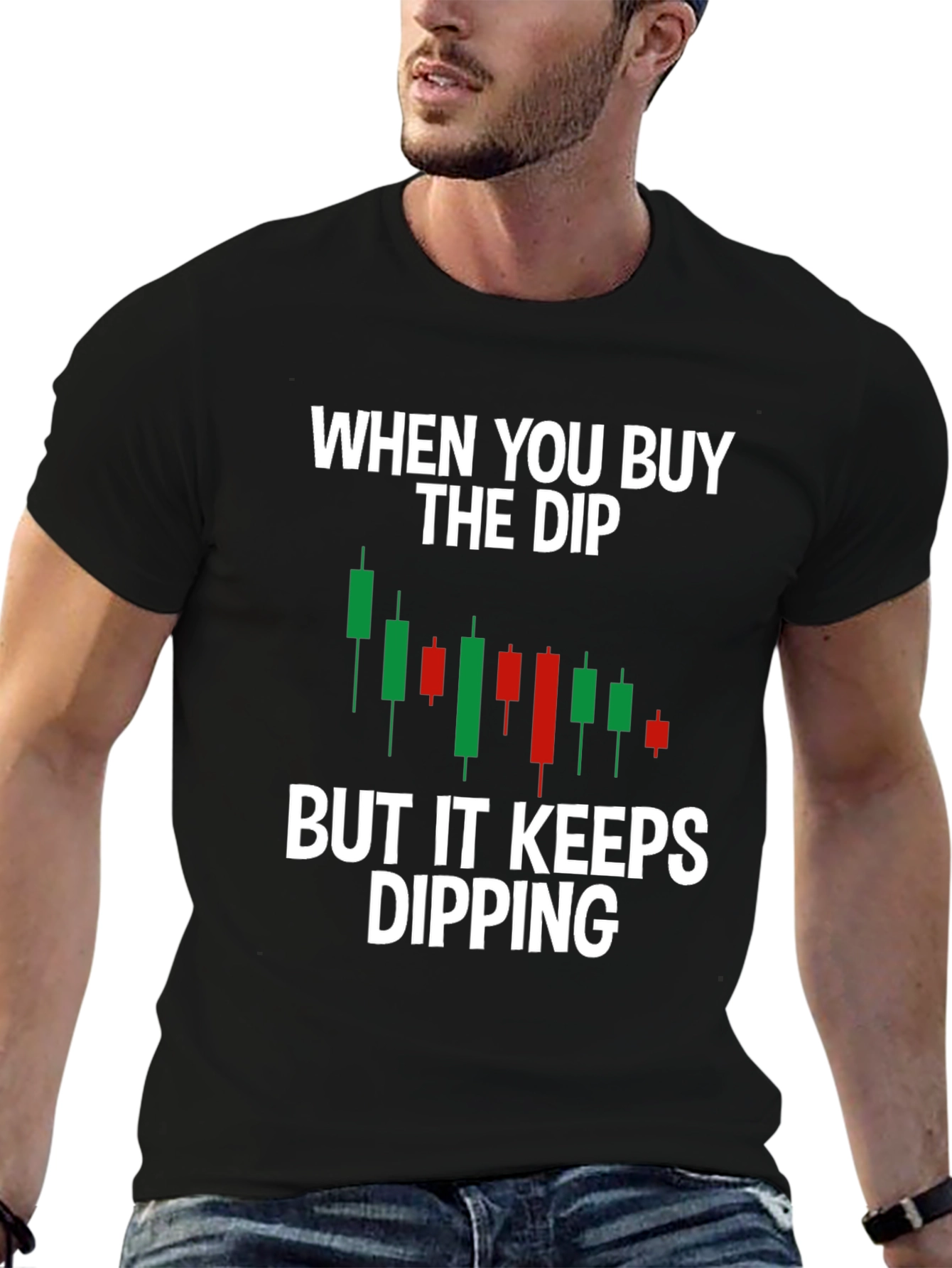 Buy the Dip Candlestick Chart Humor T-Shirt