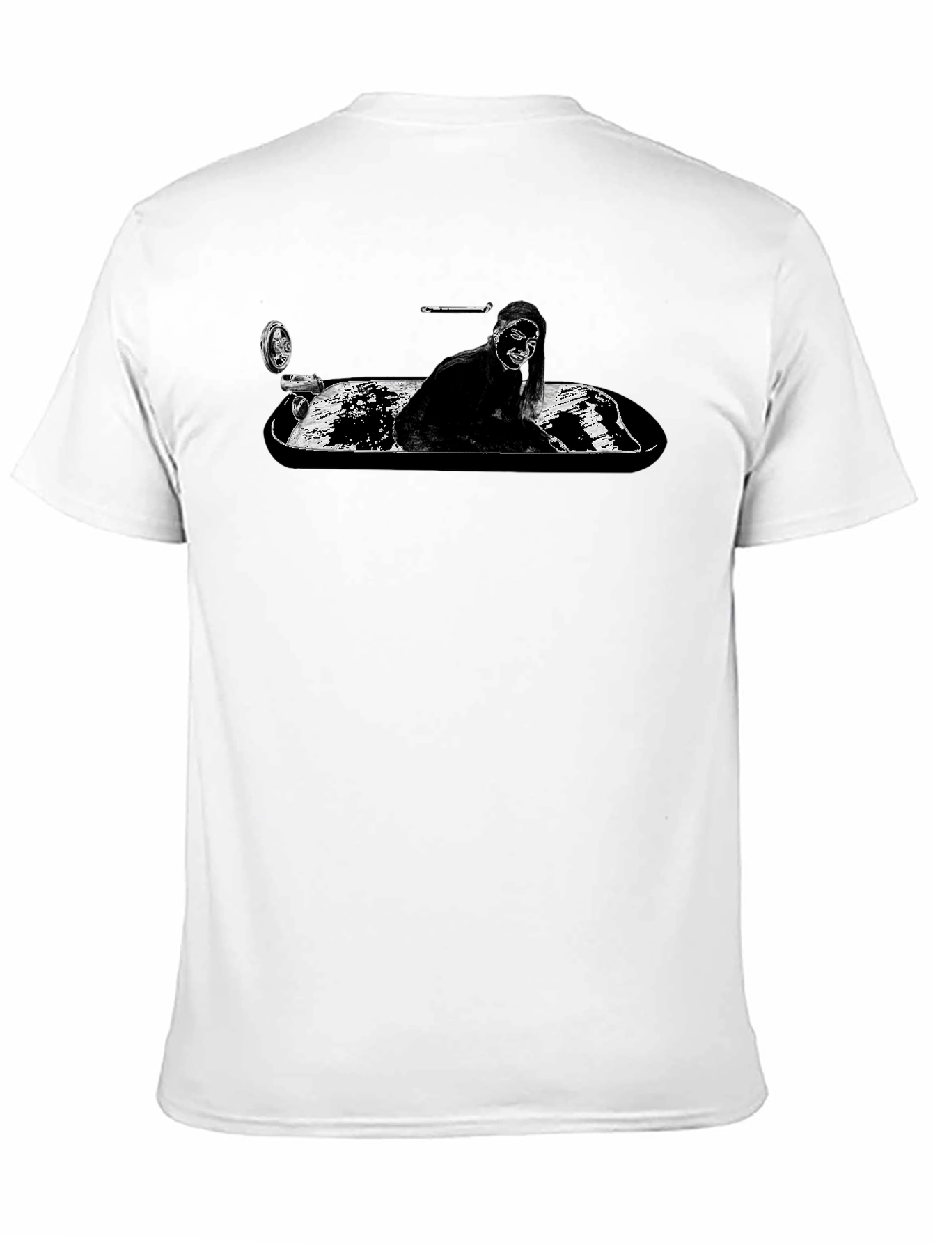 Monochrome T-Shirt - Woman in Tub Graphic Tee