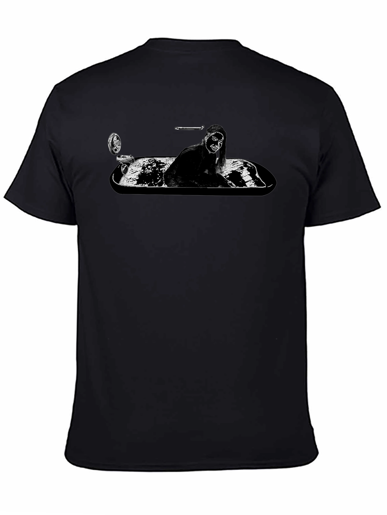 Monochrome T-Shirt - Woman in Tub Graphic Tee