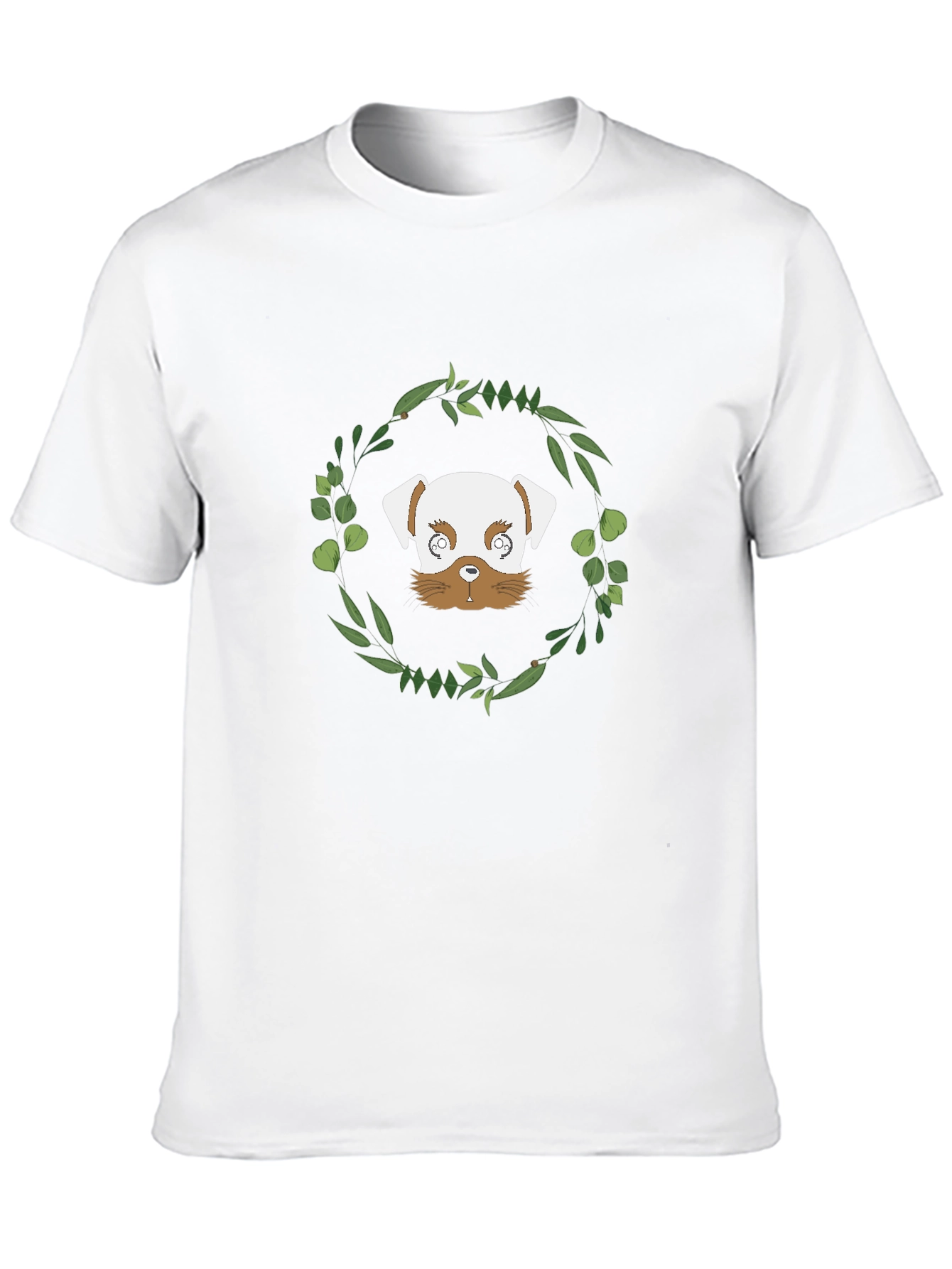 Dog & Wreath Graphic Black T-Shirt