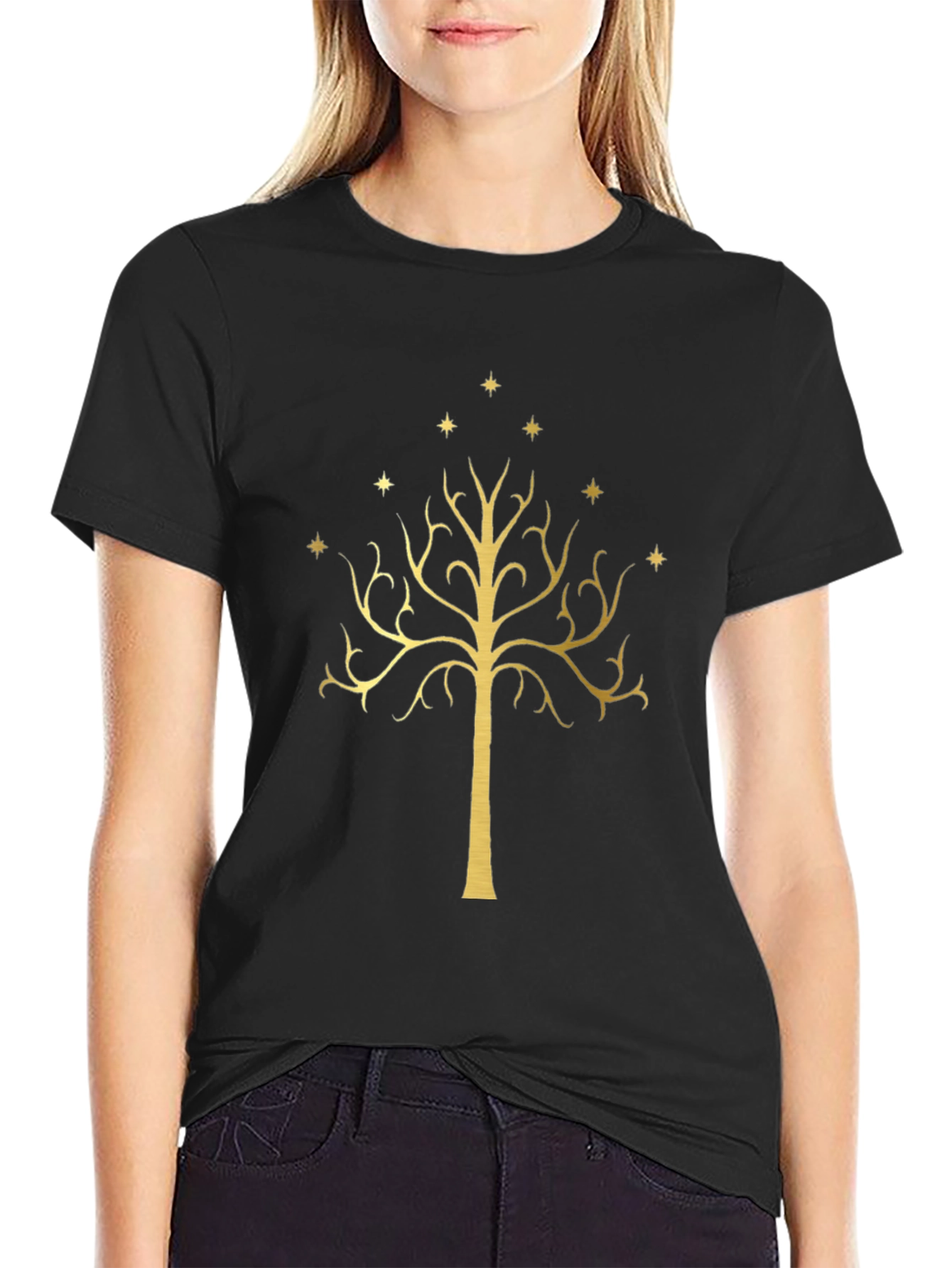 LOTR White Tree of Gondor Black T-Shirt