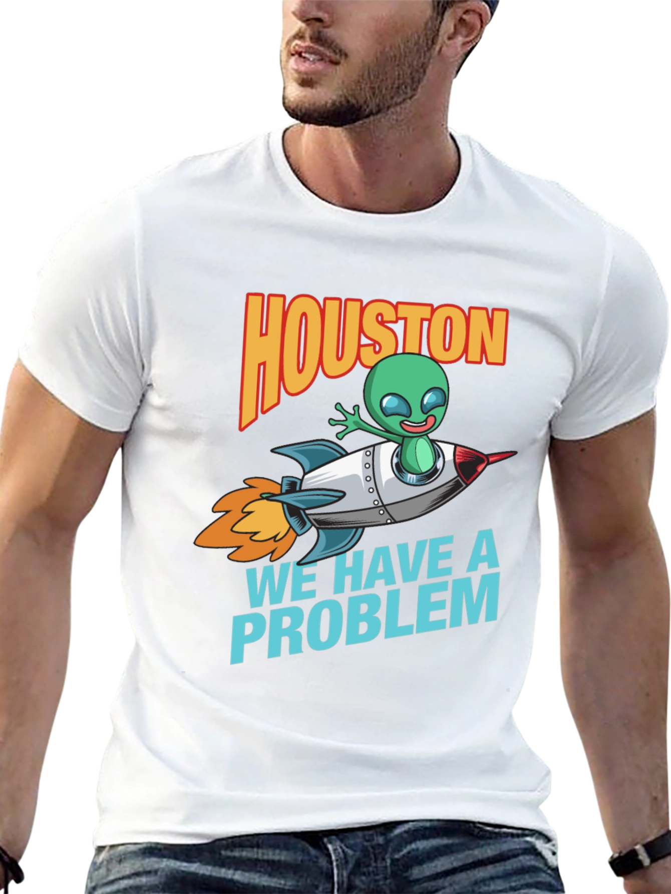 Houston We Have a Problem Alien Graphic Tee