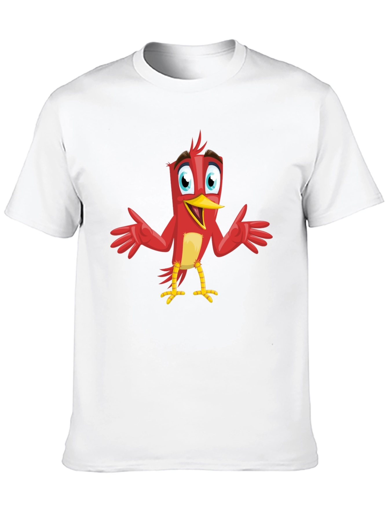 Cartoon Bird Graphic Tee - Black