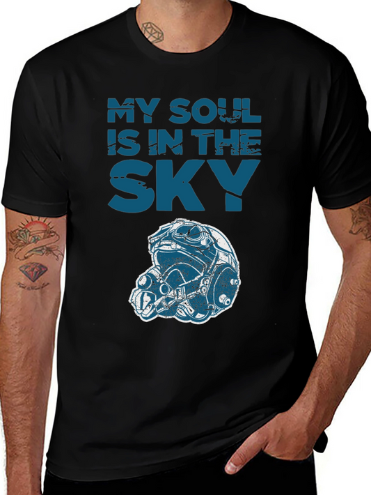 My Soul is in the Sky Graphic Tee - Pilot Helmet Design