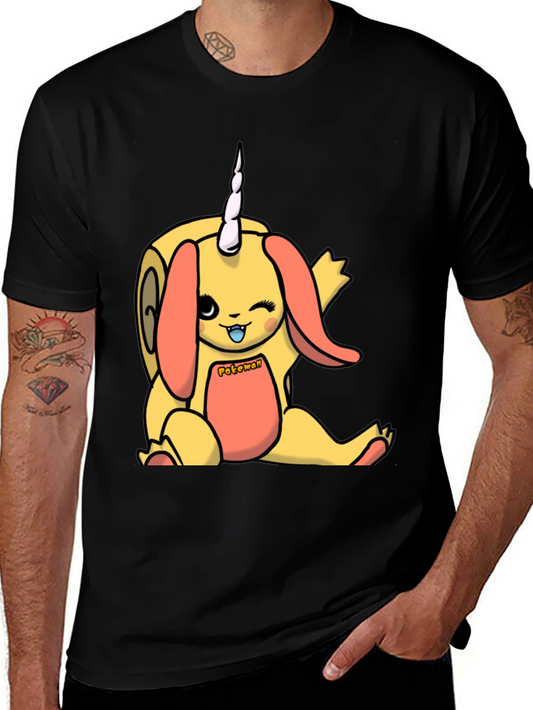 Cute Cartoon Unicorn T-Shirt - Unisex Black Tee