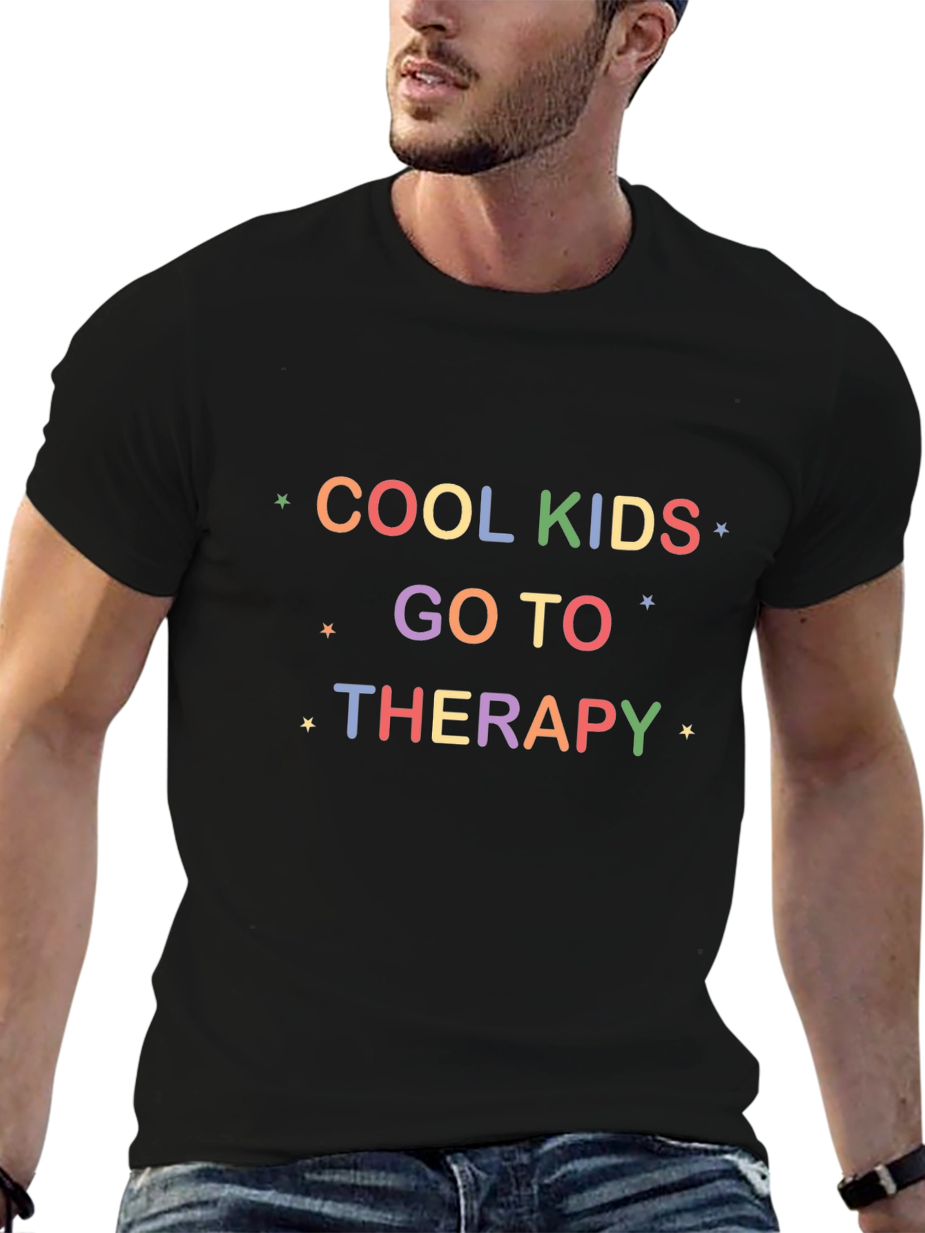 Cool Kids Go To Therapy Black Graphic T-Shirt