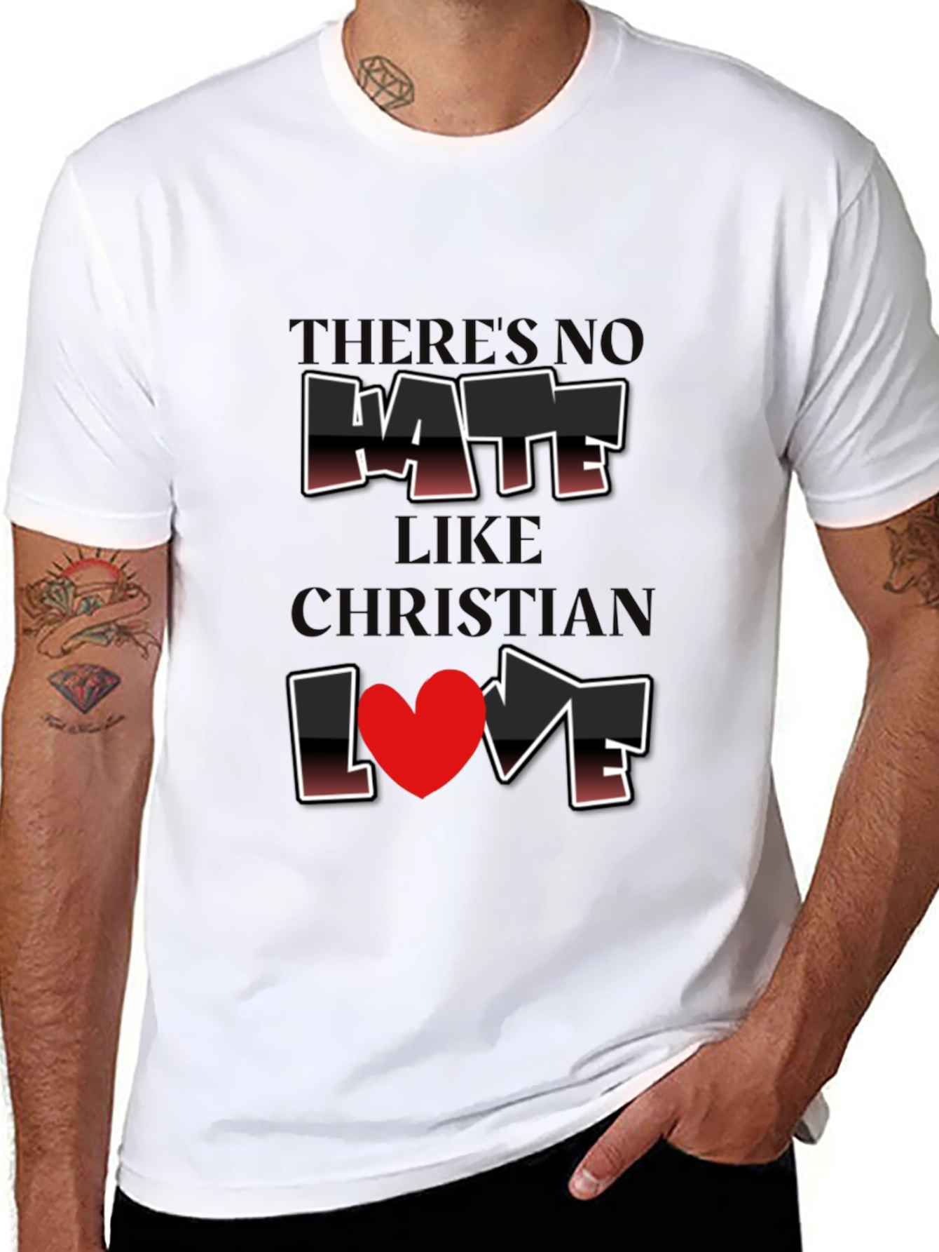 Christian Love Graphic T-Shirt - Black