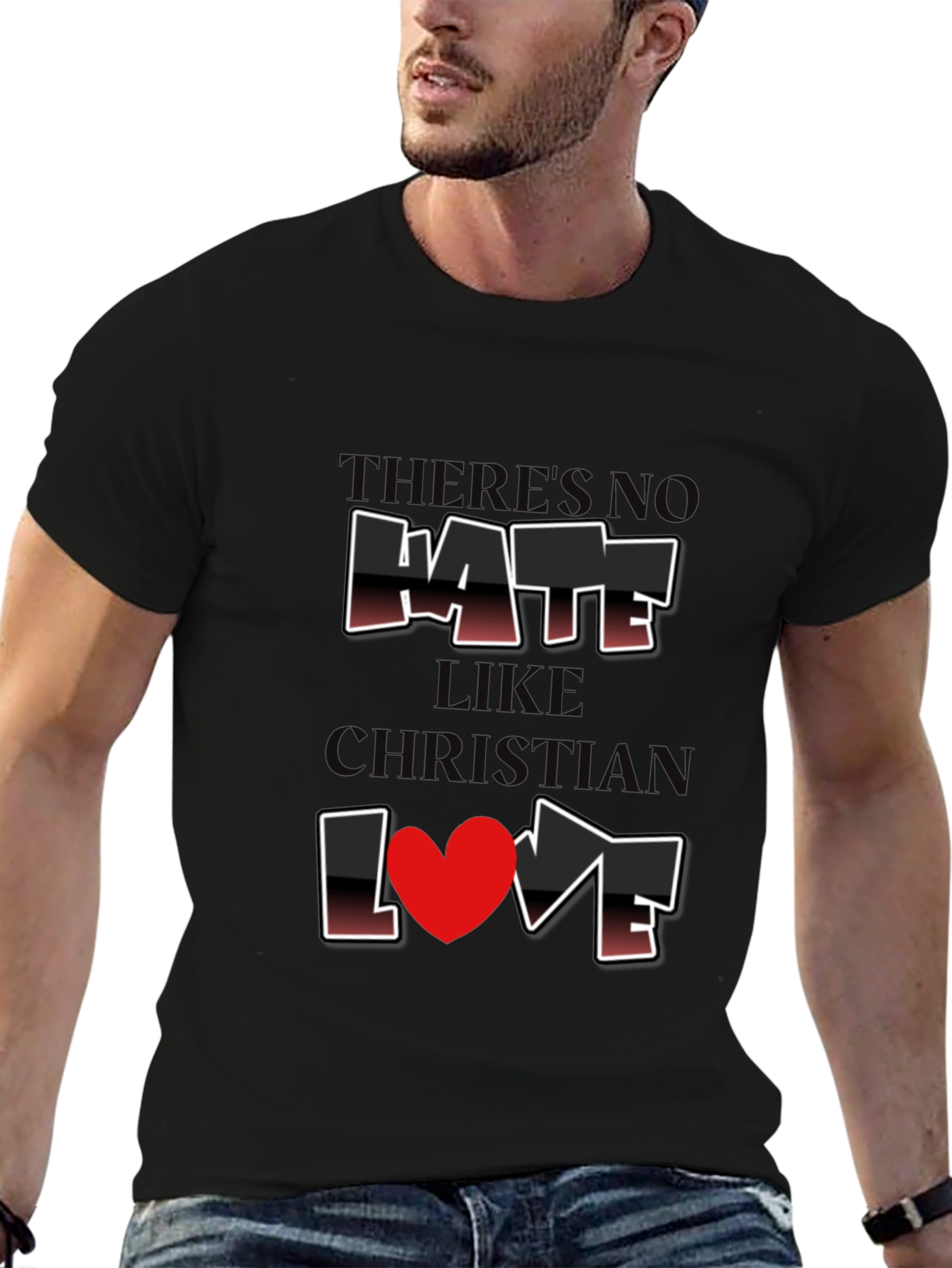 Christian Love Graphic T-Shirt - Black