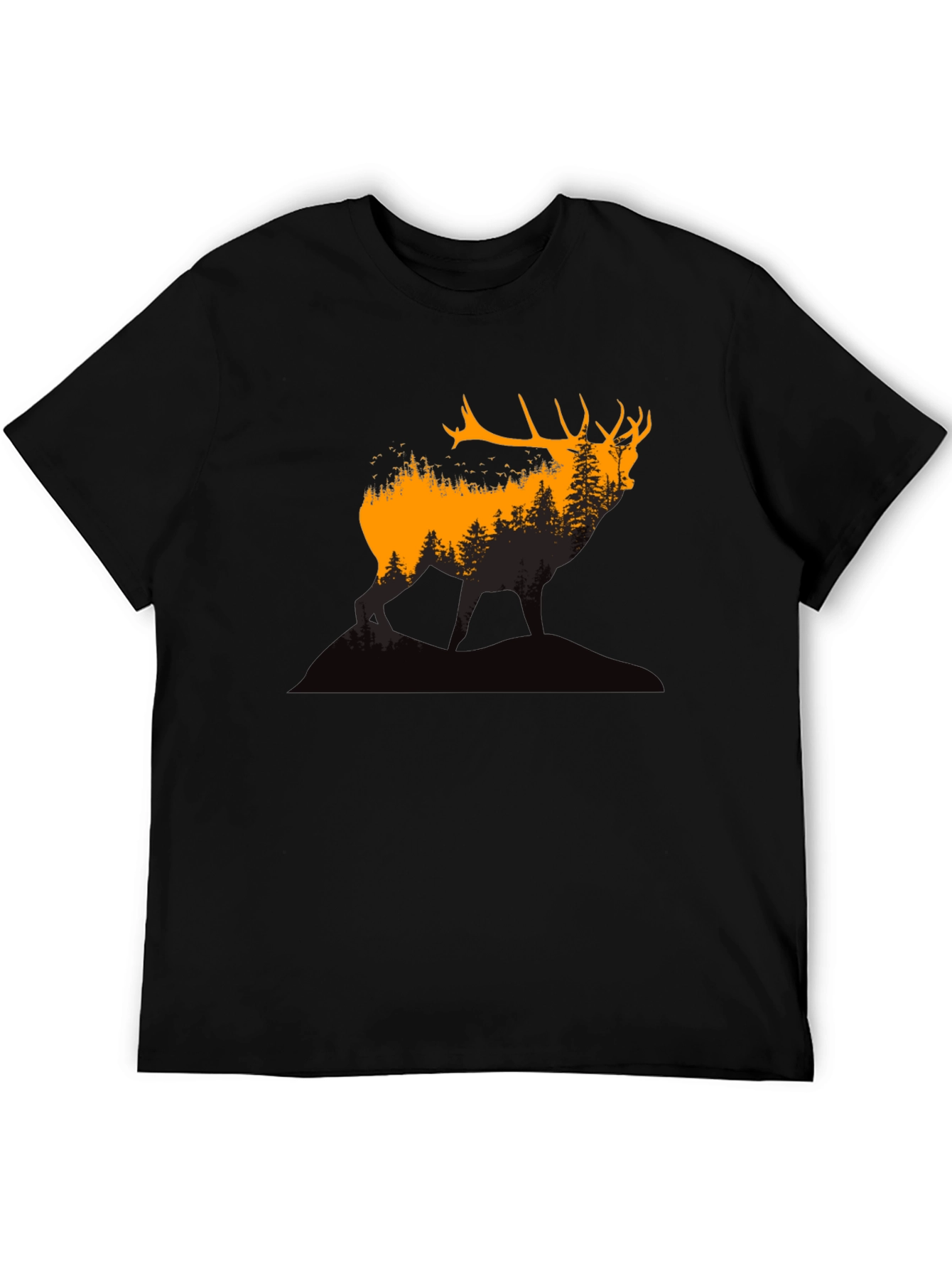 Elk Forest Silhouette Graphic T-Shirt