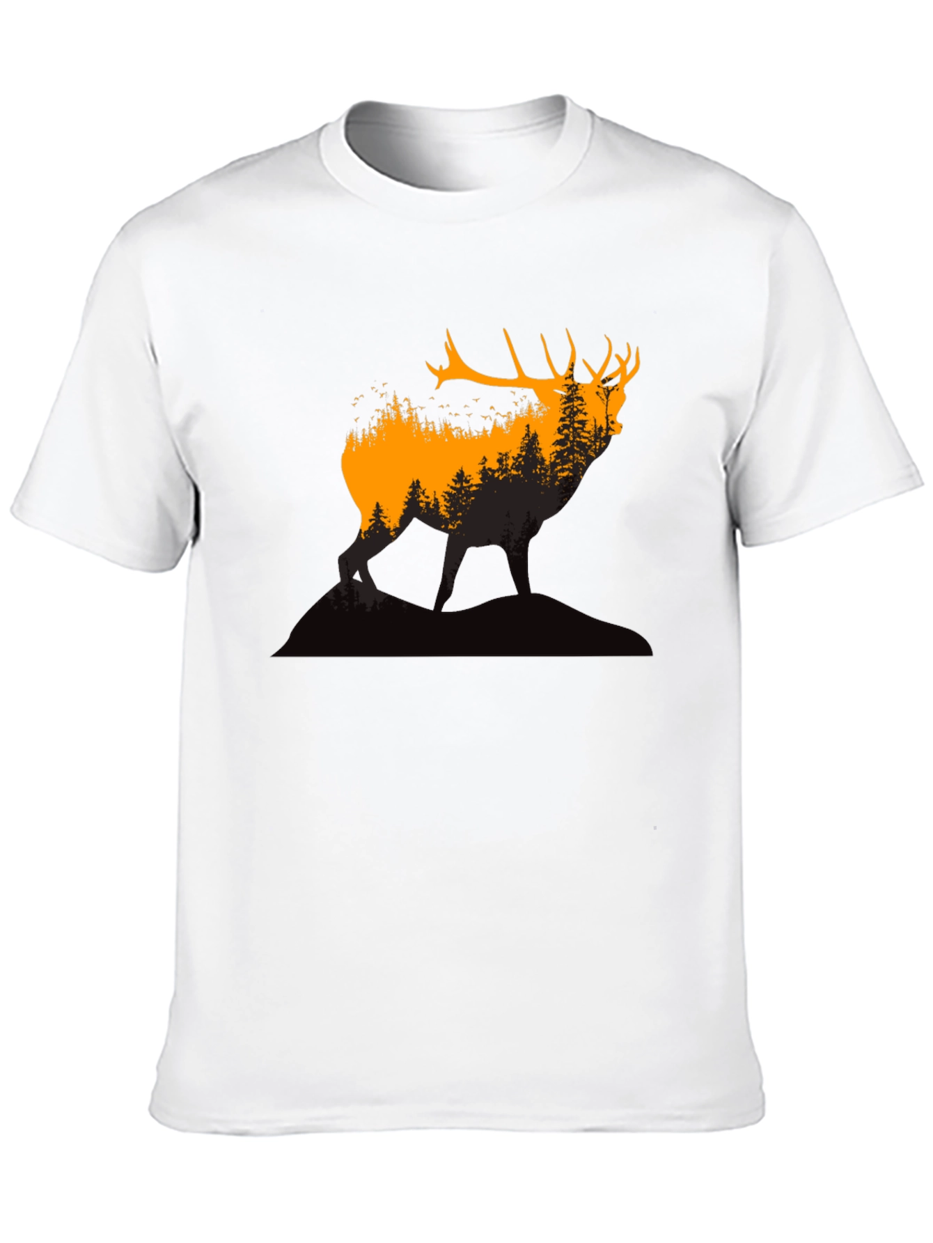 Elk Forest Silhouette Graphic T-Shirt