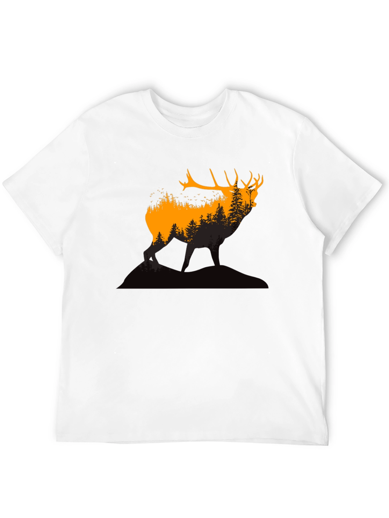 Elk Forest Silhouette Graphic T-Shirt