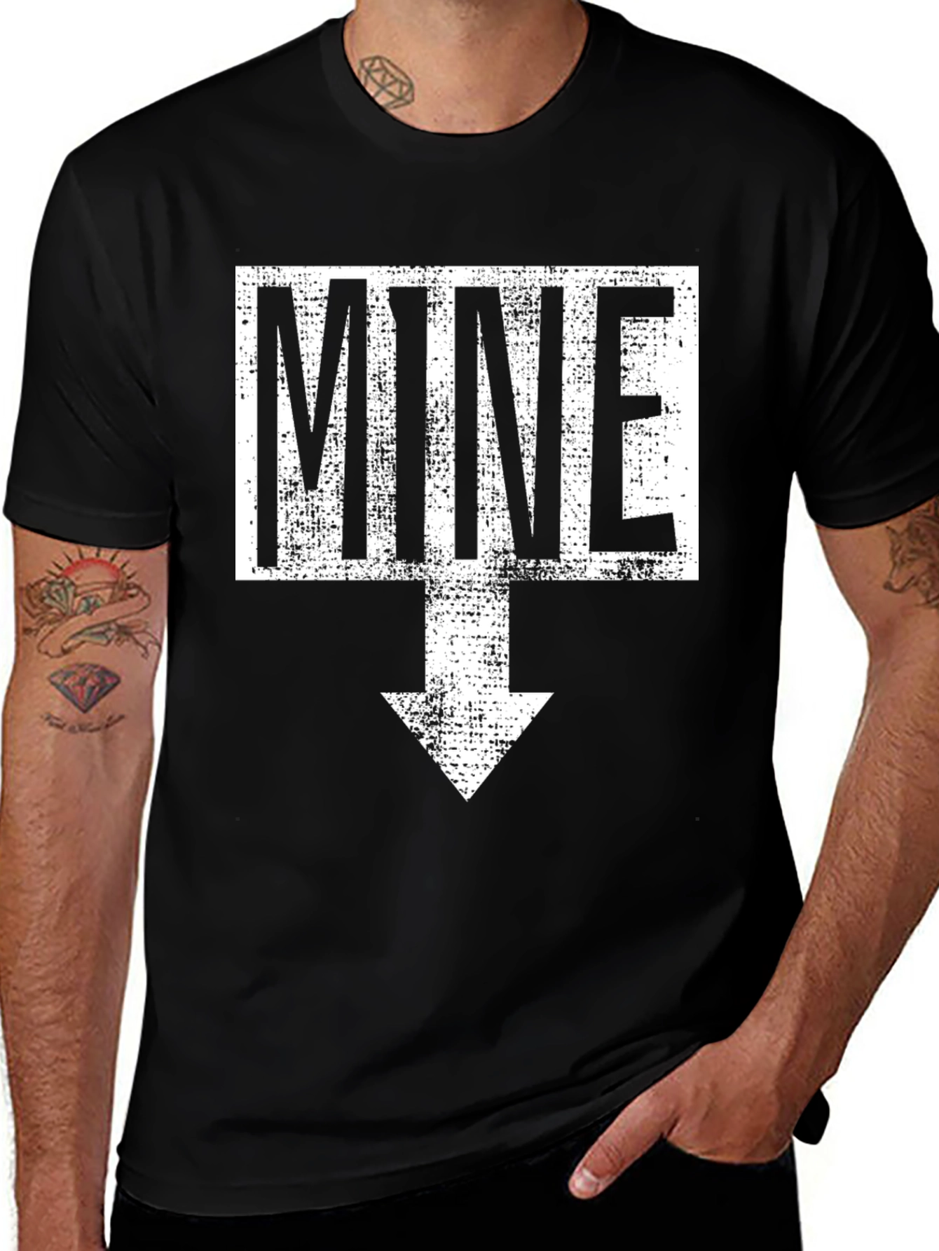 Funny Mine Arrow T-Shirt - Novelty Graphic Tee