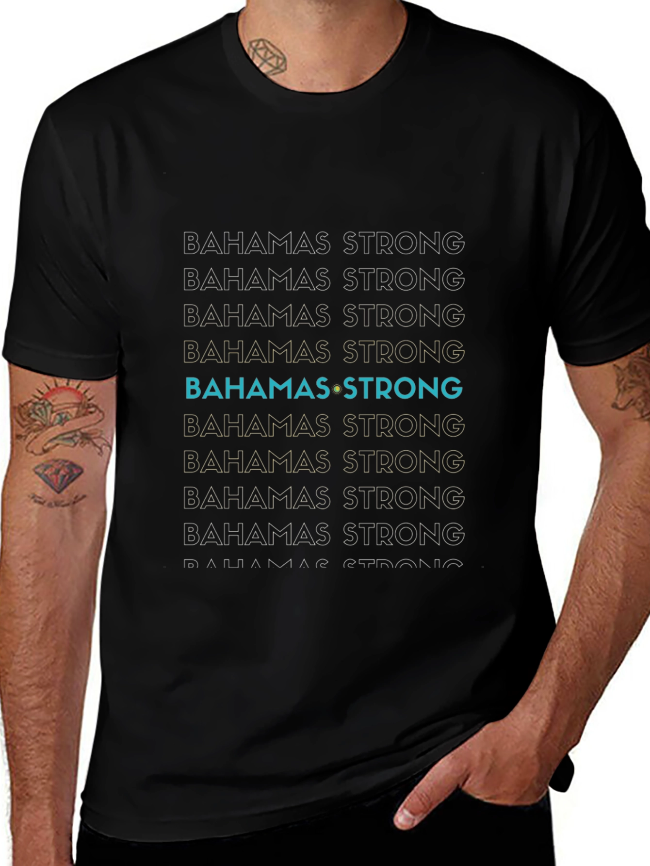 Bahamas Strong Graphic T-Shirt - Black