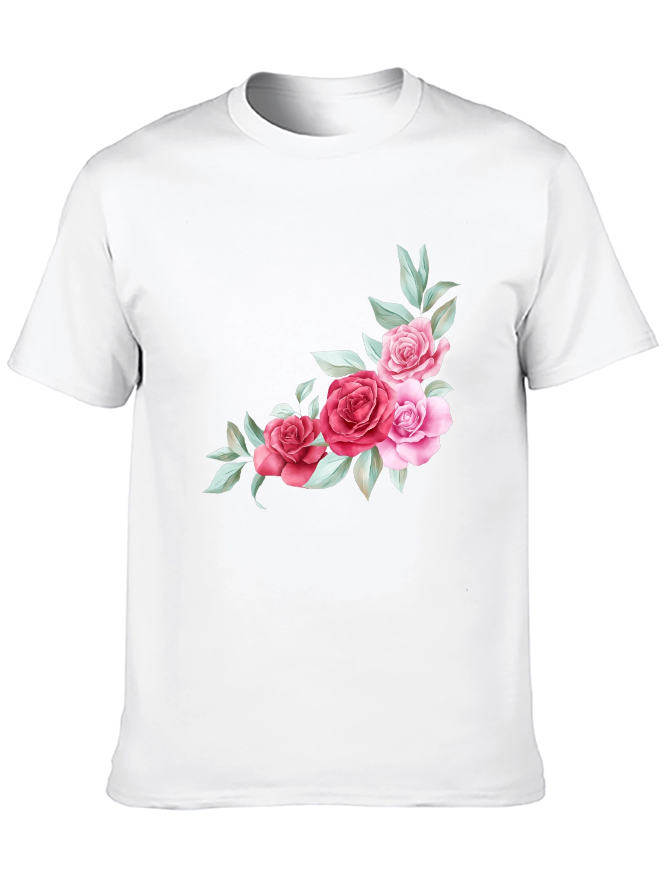 Floral Accent Black T-Shirt