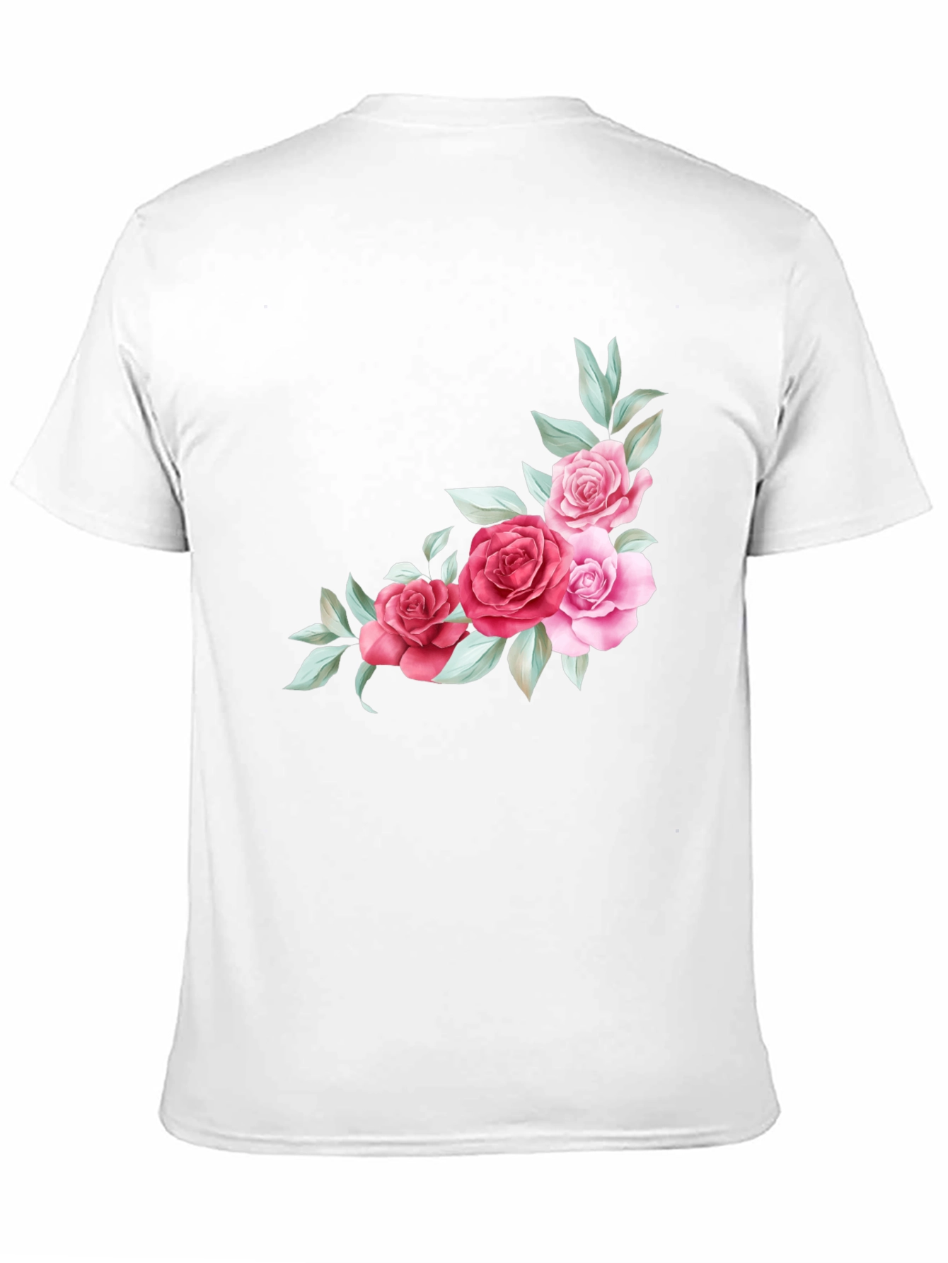 Floral Accent Black T-Shirt