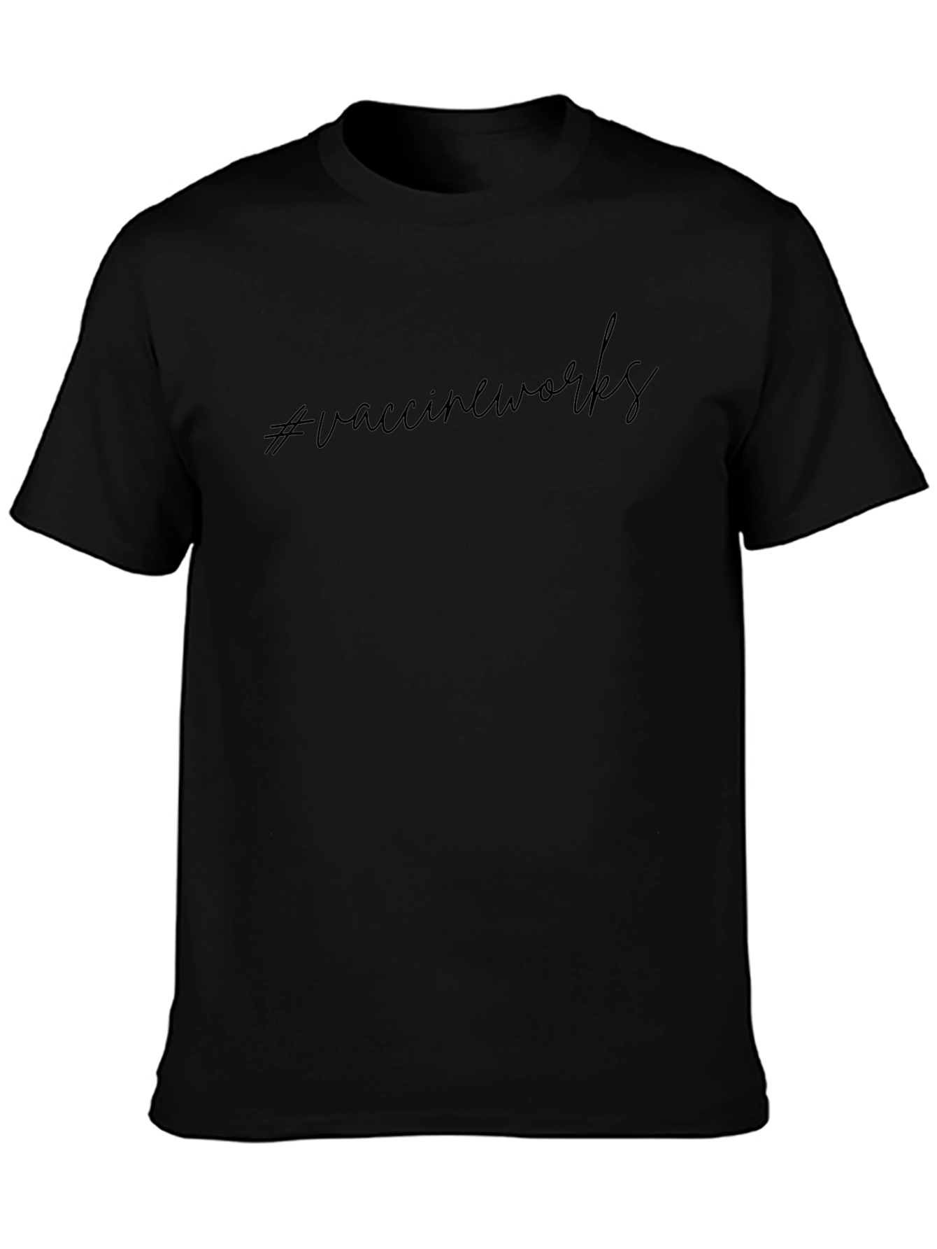 #vaccineworks Graphic T-Shirt - Black Crew Neck Tee