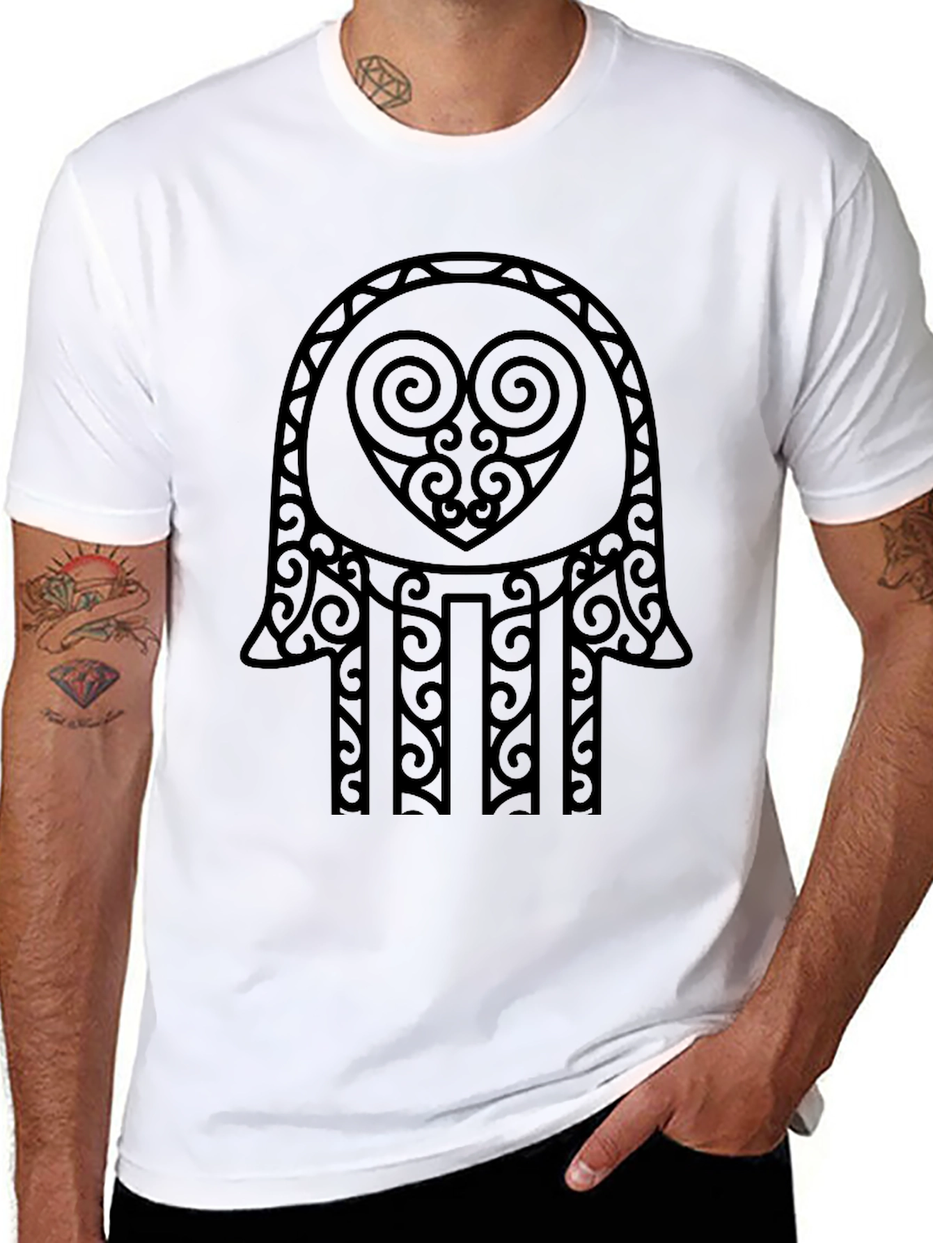 Black Hamsa Hand Graphic Tee
