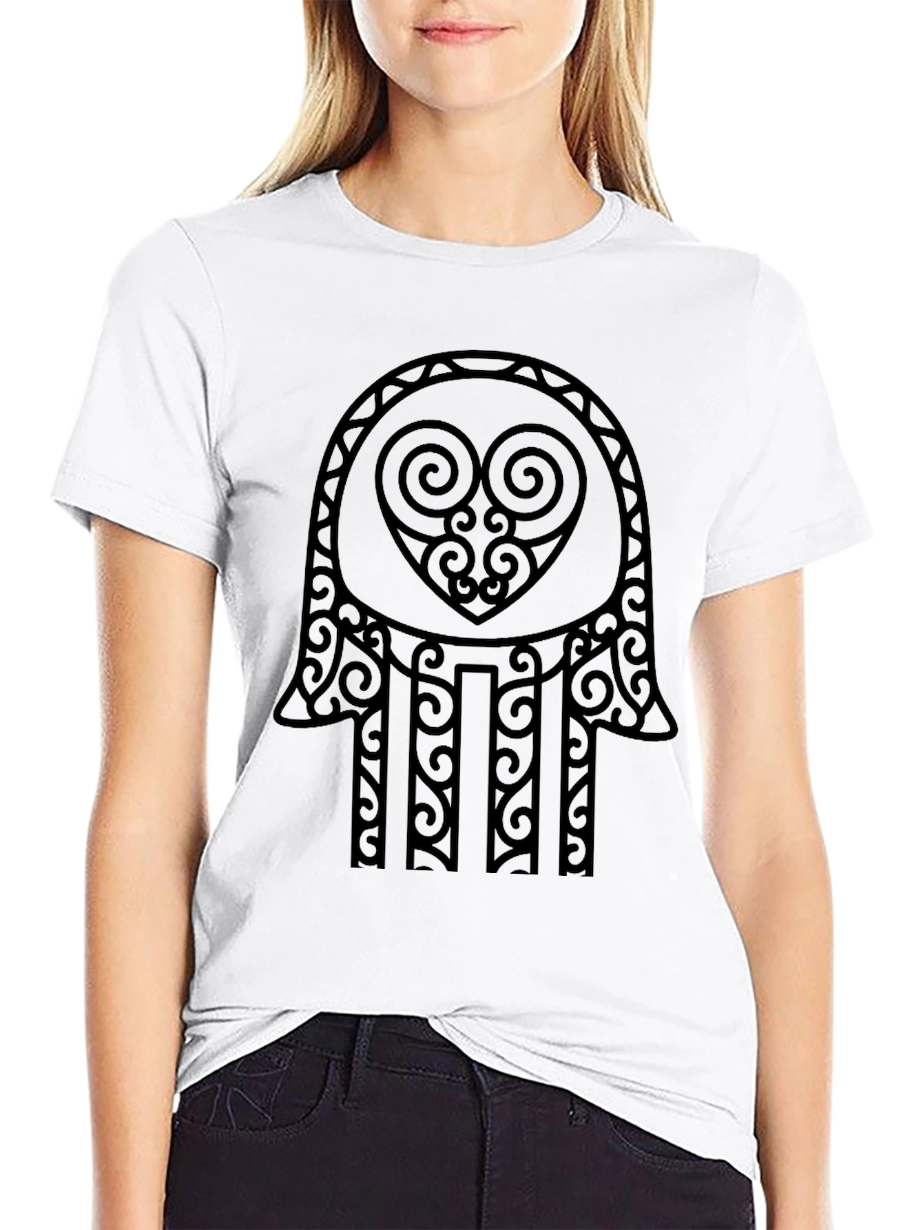 Black Hamsa Hand Graphic Tee