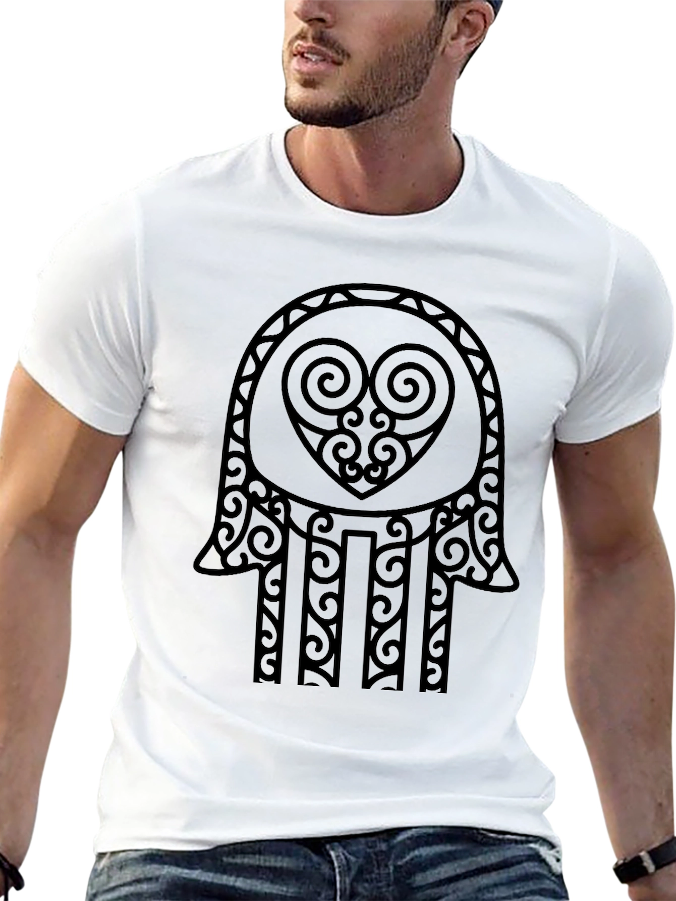 Black Hamsa Hand Graphic Tee