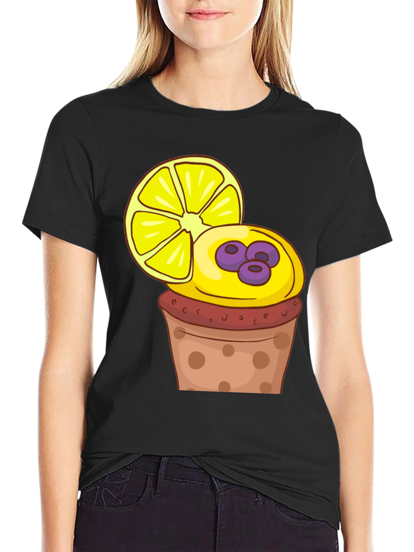 Lemon Cupcake Graphic Tee - Stylish & Fun!