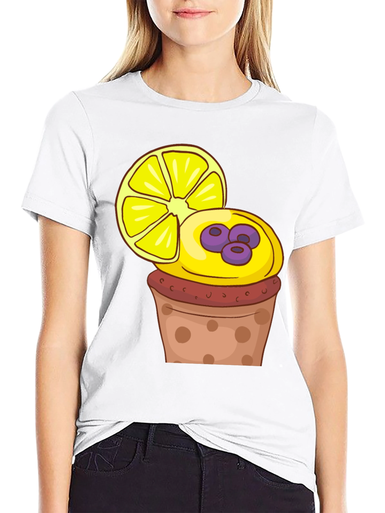 Lemon Cupcake Graphic Tee - Stylish & Fun!