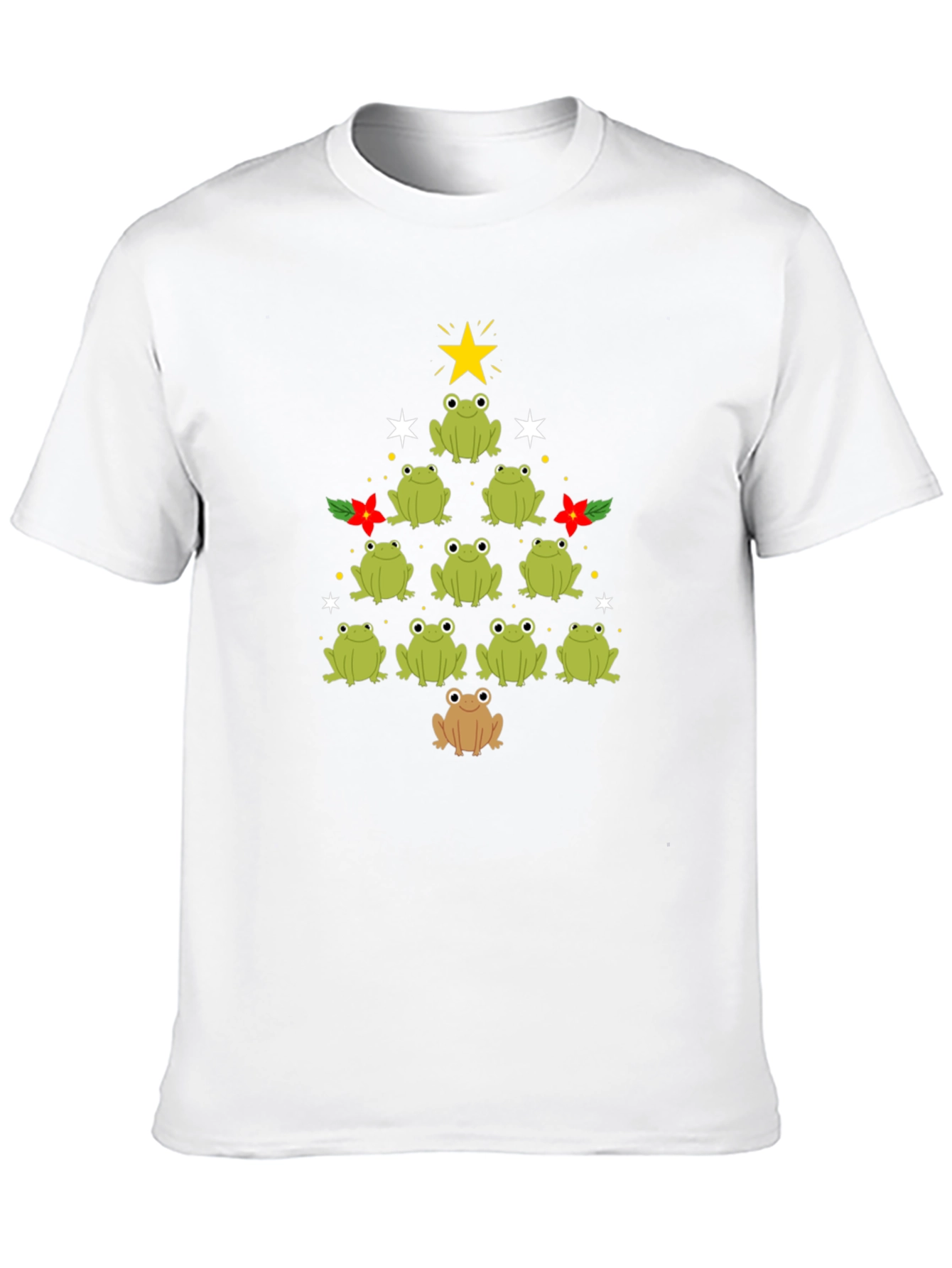 Frog Christmas Tree Black T-Shirt