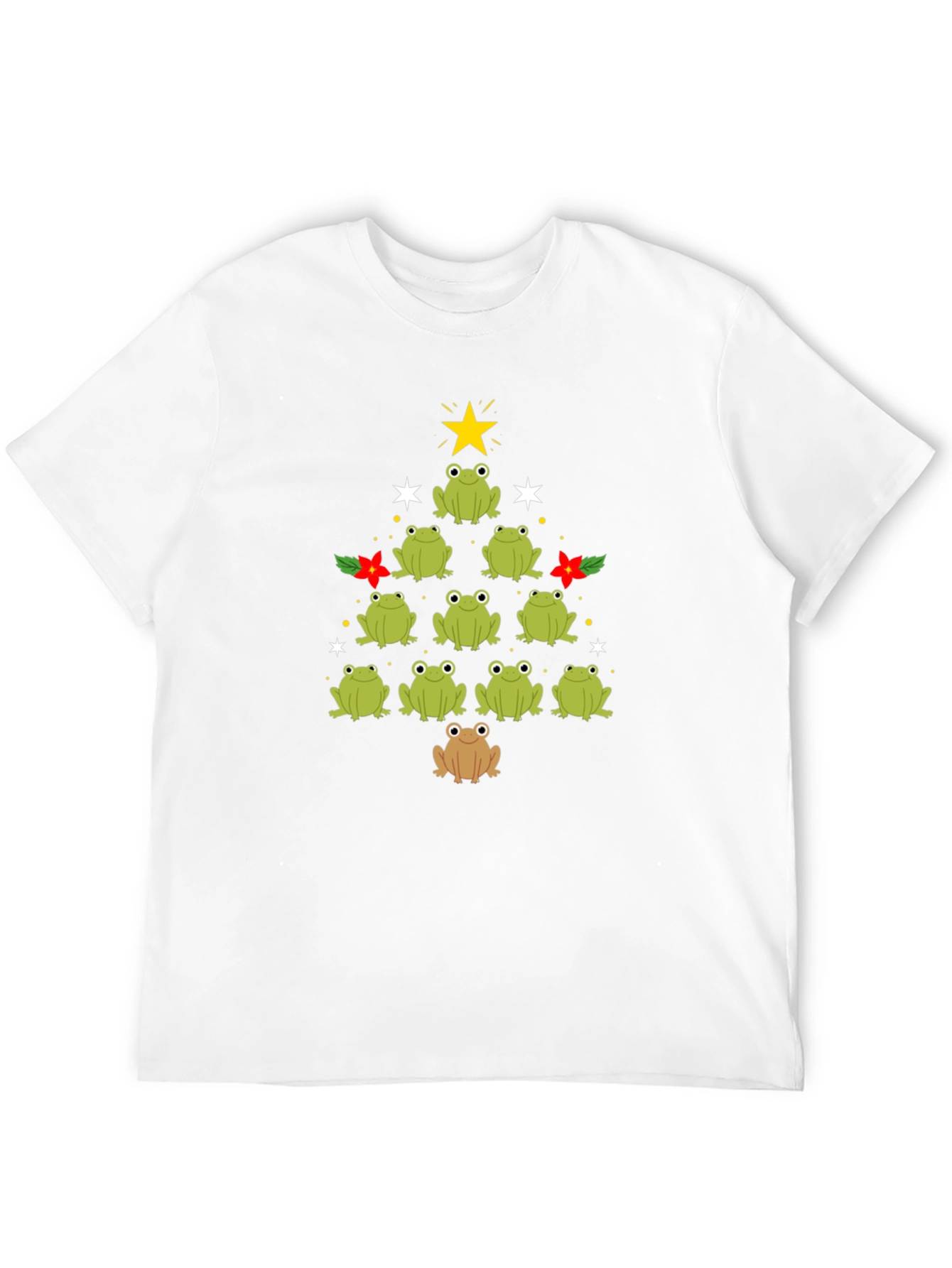 Frog Christmas Tree Black T-Shirt