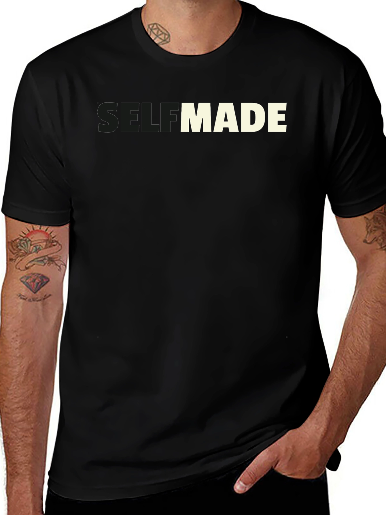 Self Made Black T-Shirt - Motivational Graphic Tee