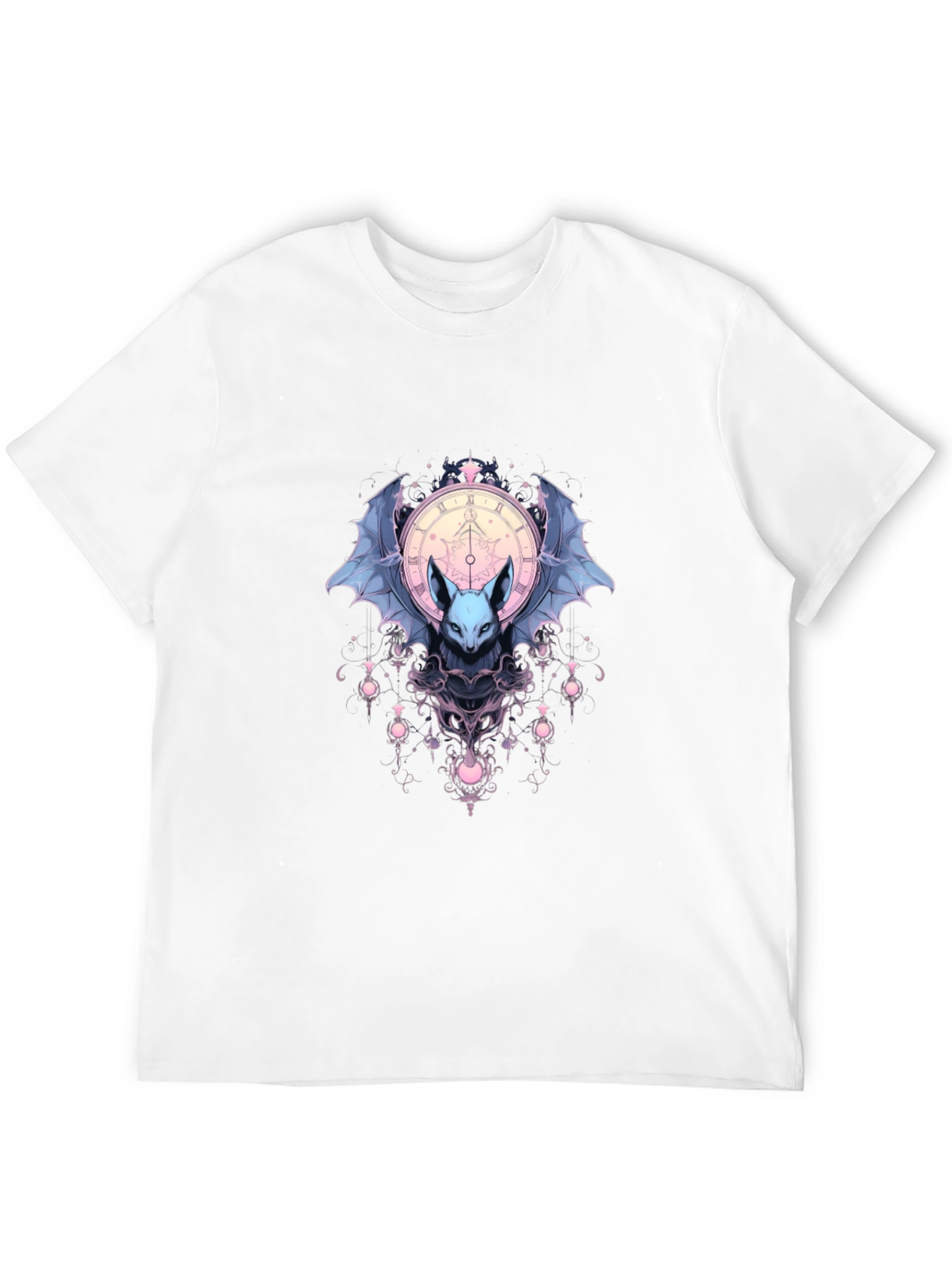 Bat & Clock Graphic Black T-Shirt