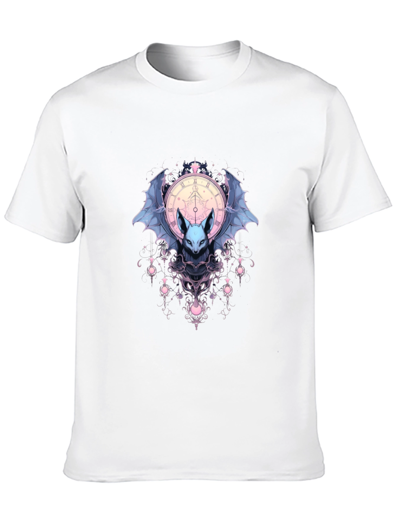 Bat & Clock Graphic Black T-Shirt