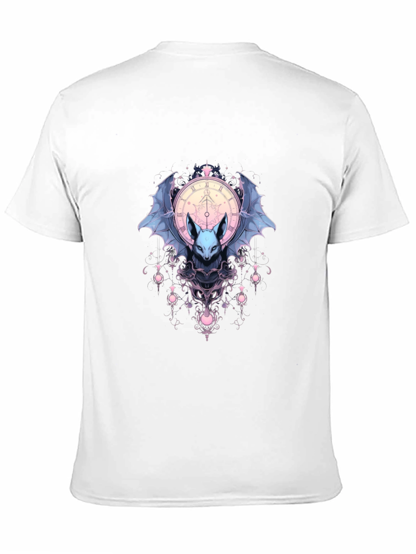 Bat & Clock Graphic Black T-Shirt