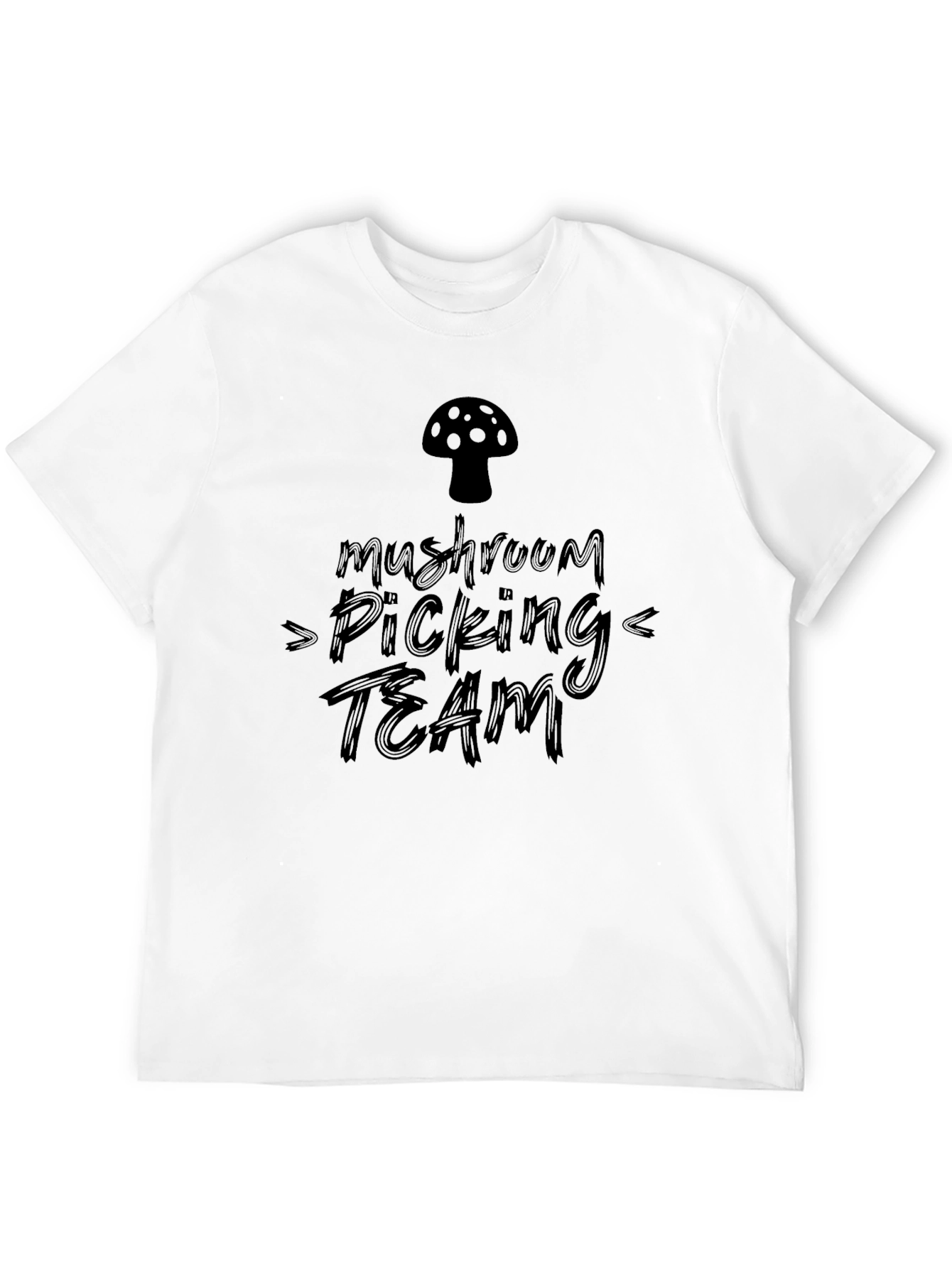Mushroom Picking Team Black Graphic Tee