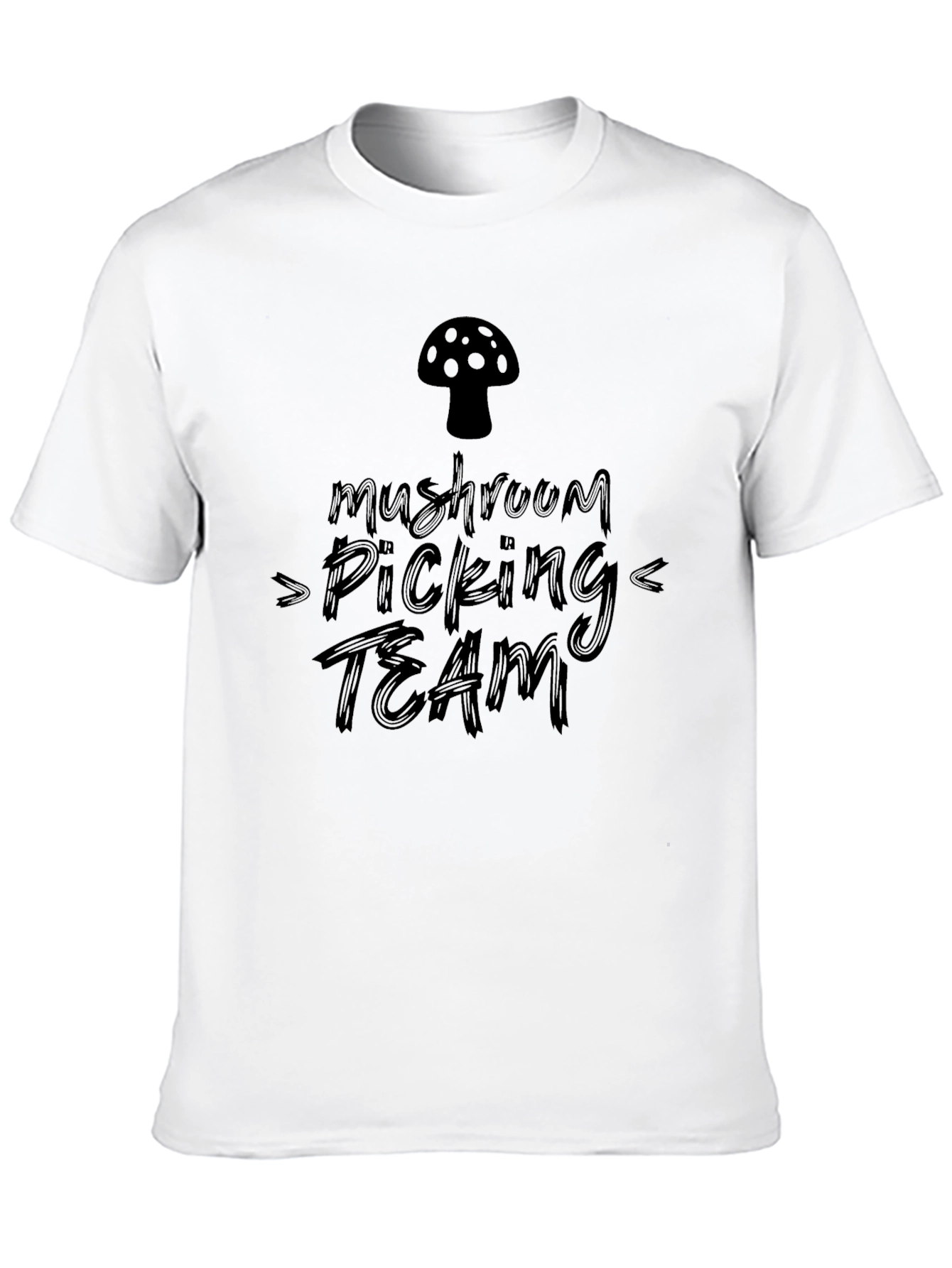 Mushroom Picking Team Black Graphic Tee