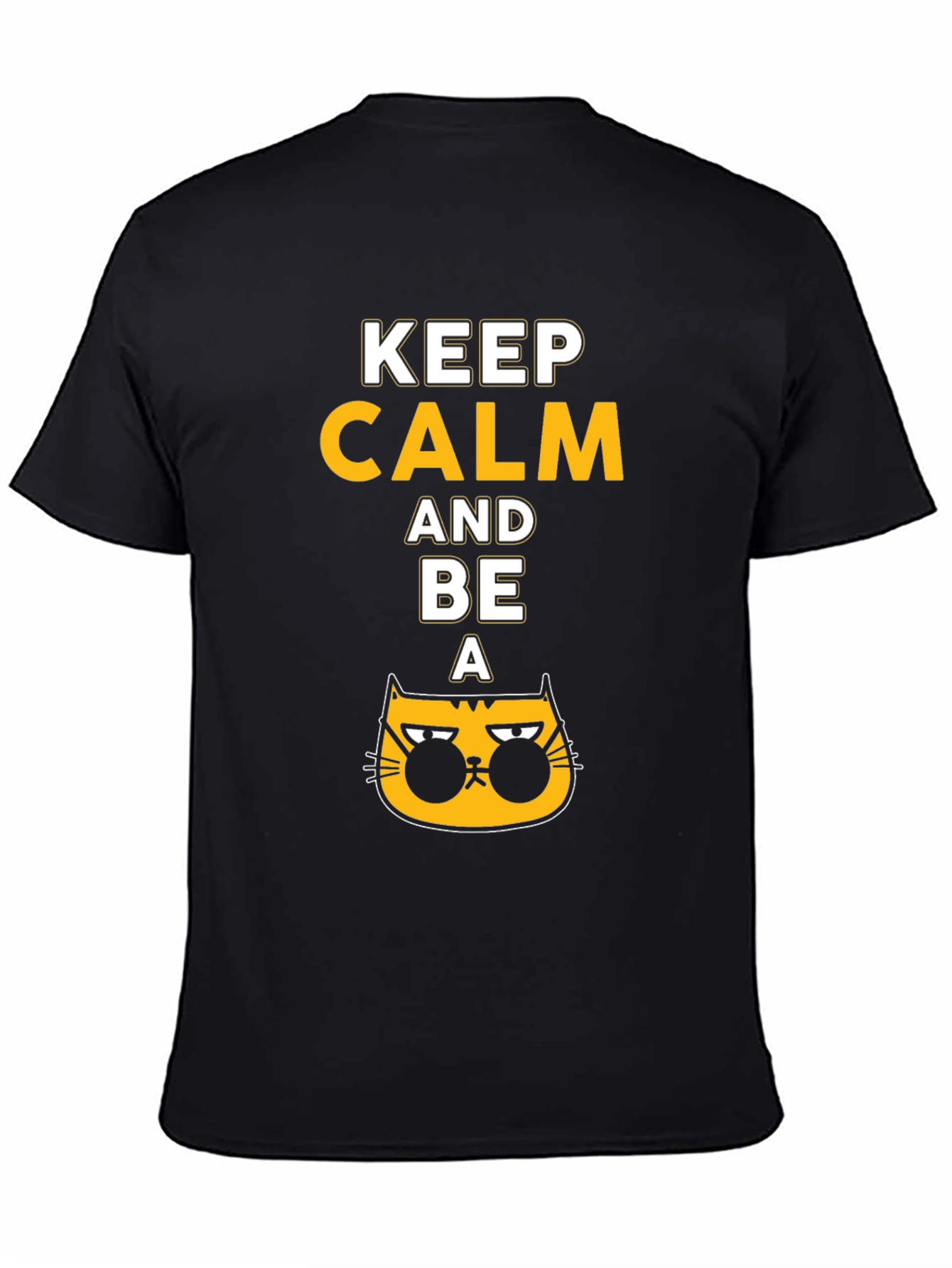 Keep Calm and Be A Cat Black T-Shirt