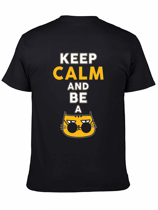 Keep Calm and Be A Cat Black T-Shirt