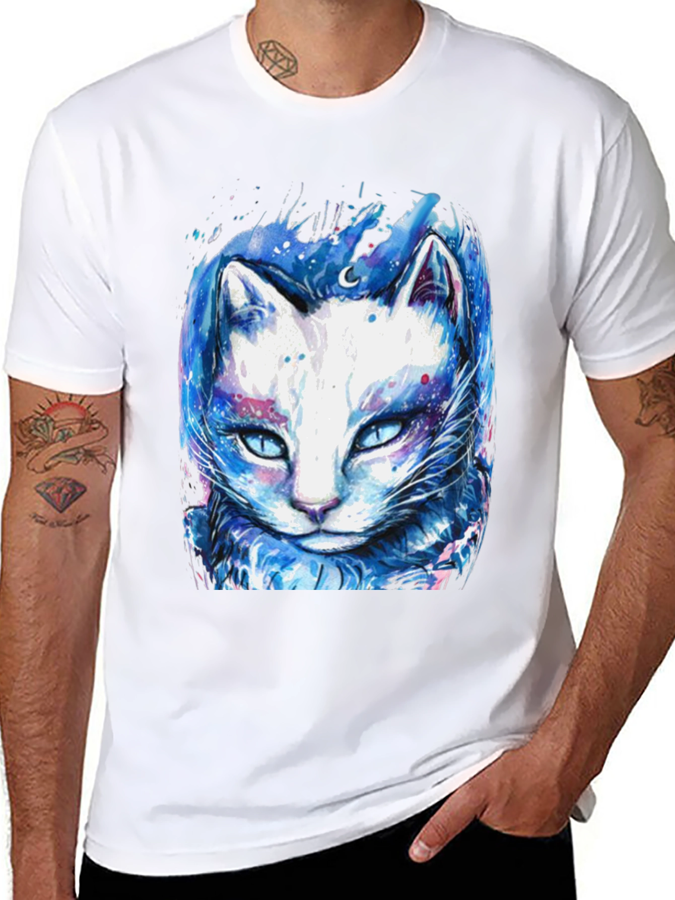 Cosmic Cat T-Shirt - Galaxy Feline Design