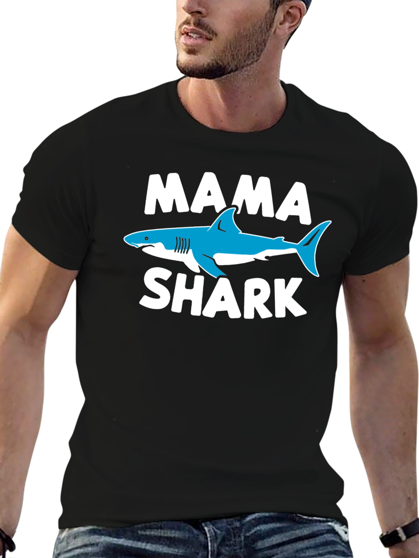 Mama Shark Graphic Tee - Black