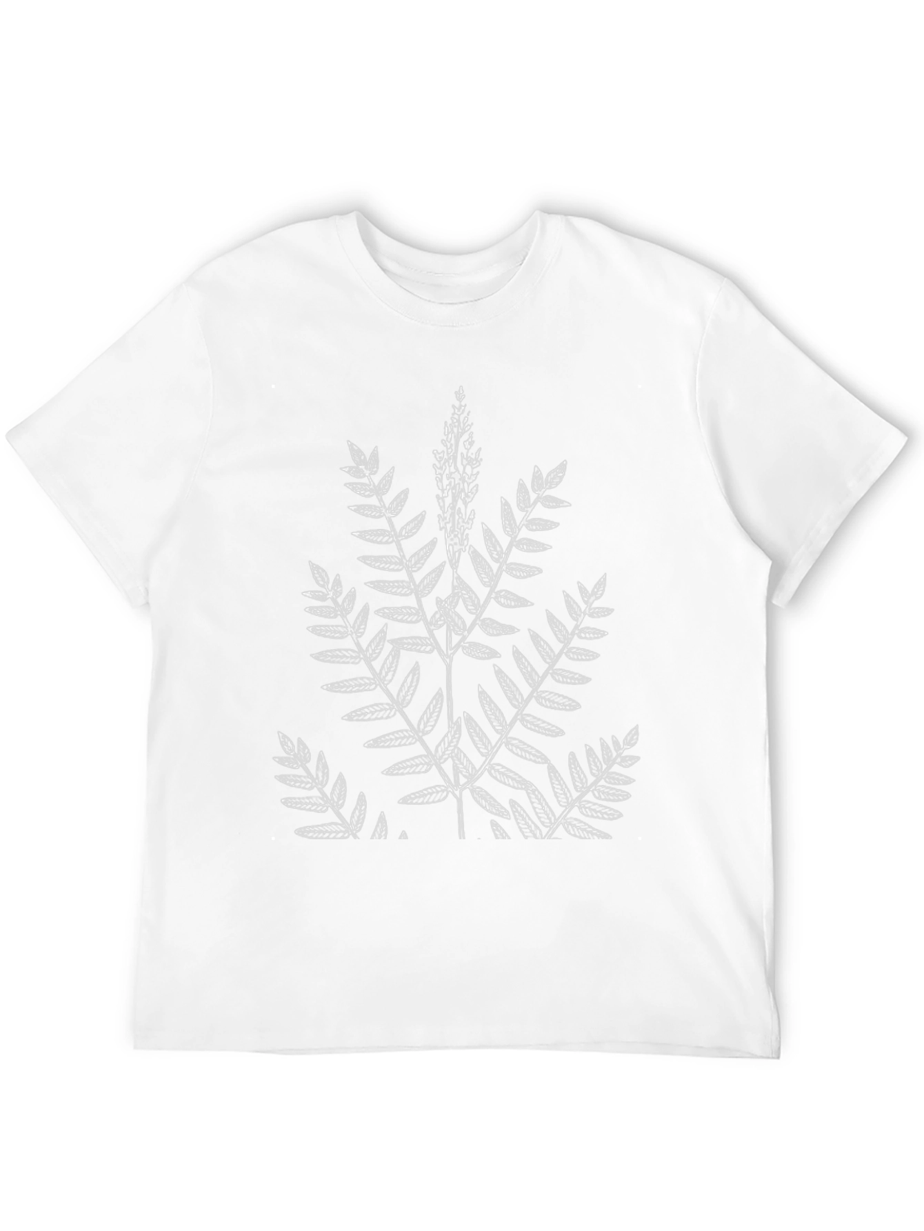Botanical Fern Print Black T-Shirt