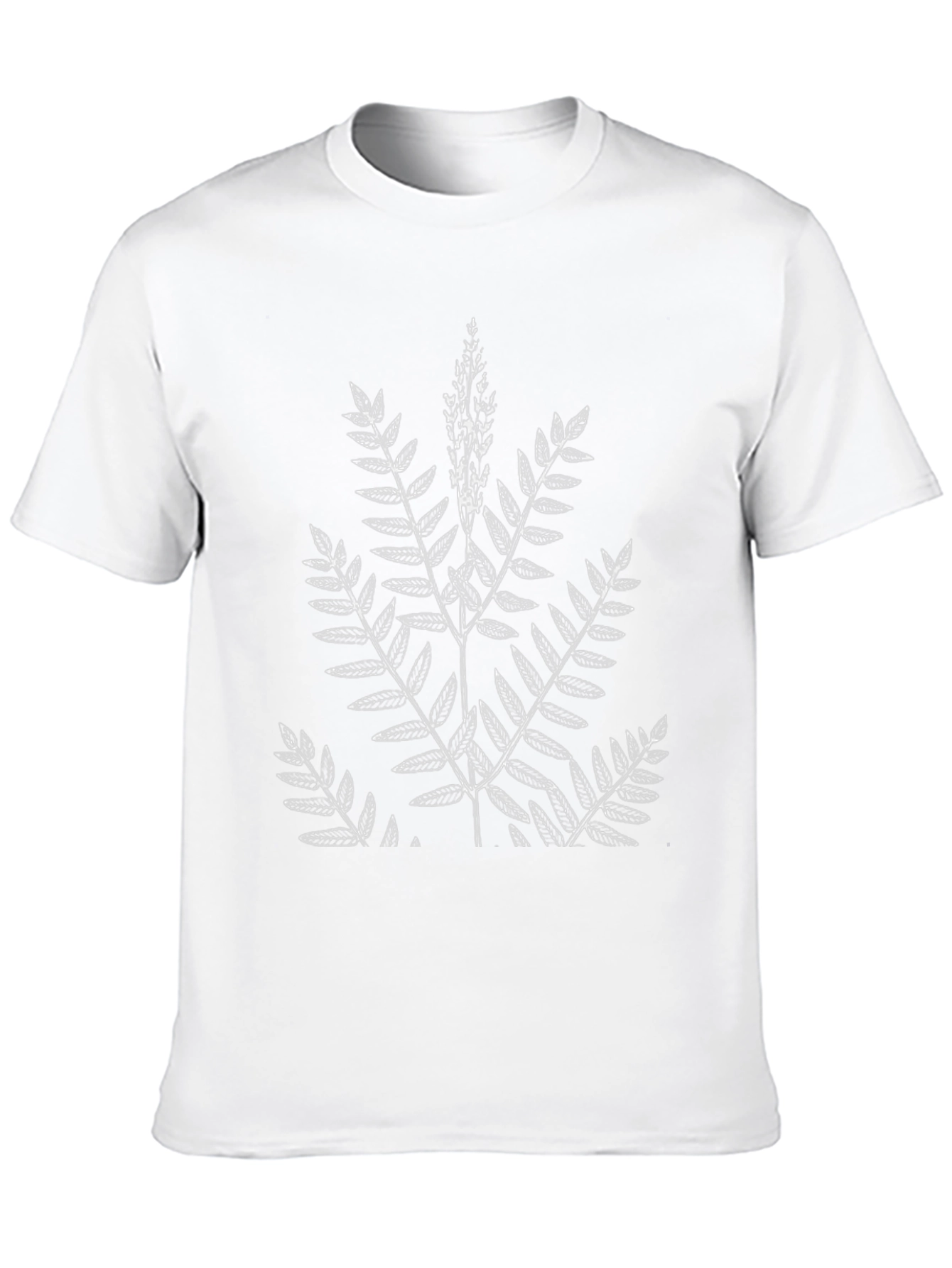 Botanical Fern Print Black T-Shirt