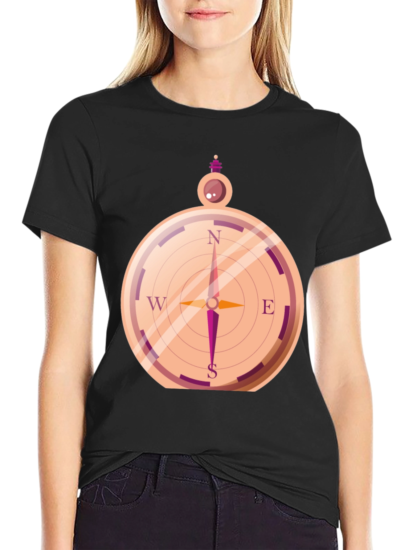 Compass Graphic Tee - Black Unisex T-Shirt