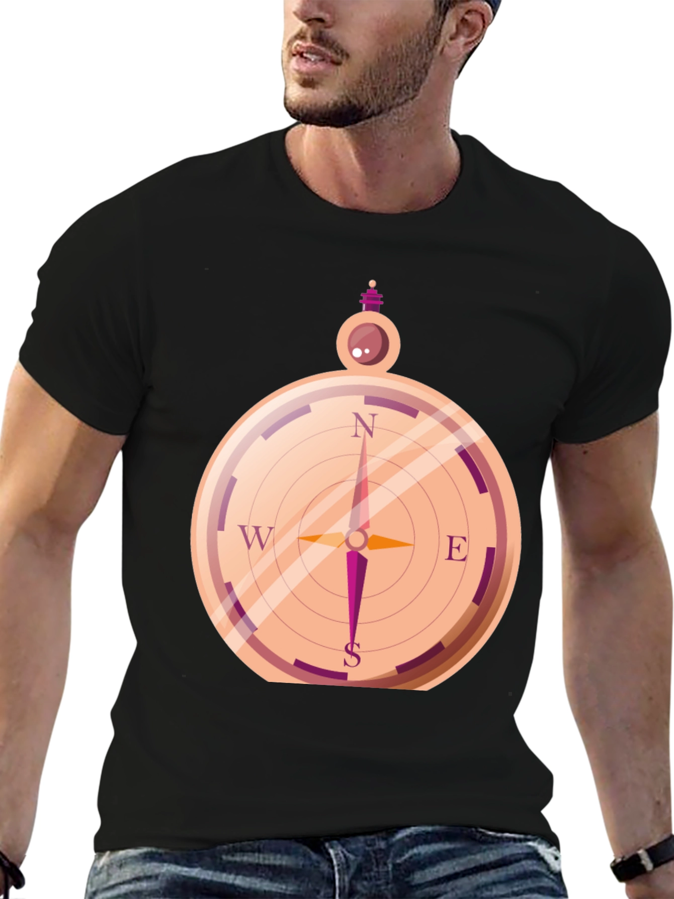 Compass Graphic Tee - Black Unisex T-Shirt