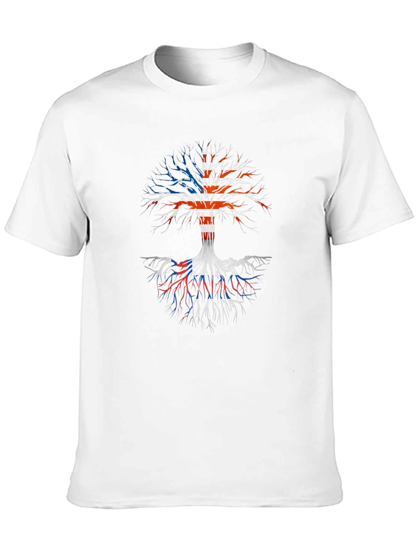 USA Flag Tree Roots Graphic Print T-Shirt