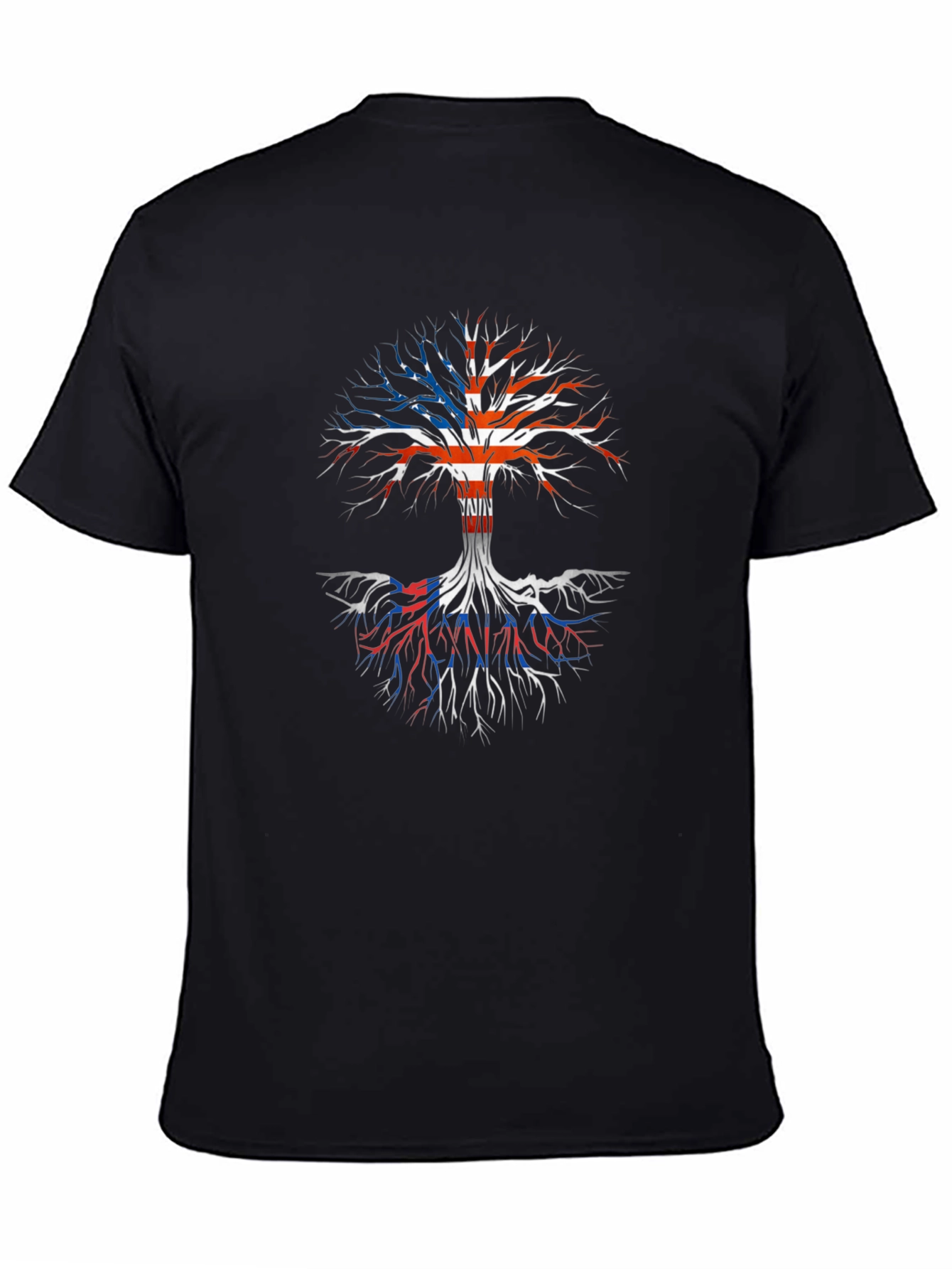 USA Flag Tree Roots Graphic Print T-Shirt