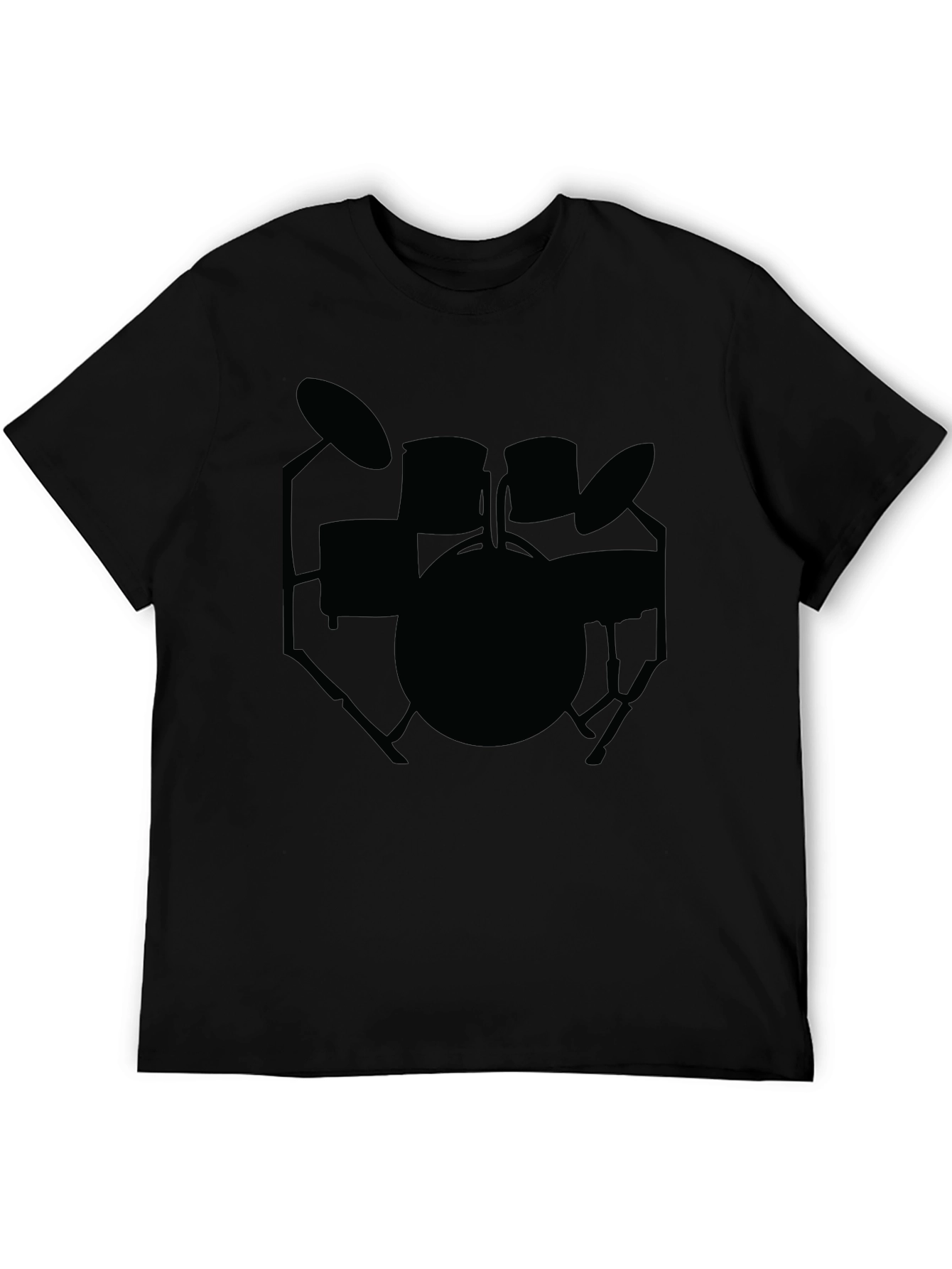 Drum Kit Graphic Tee - Musicians Black Cotton T-Shirt